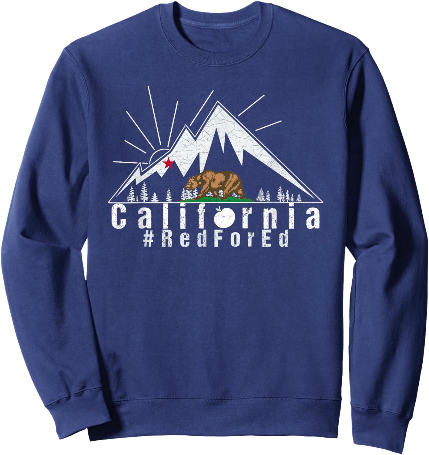 Teacher Red For Ed California Public Ed Men Women Sweatshirt - Sweatshirt | Navy