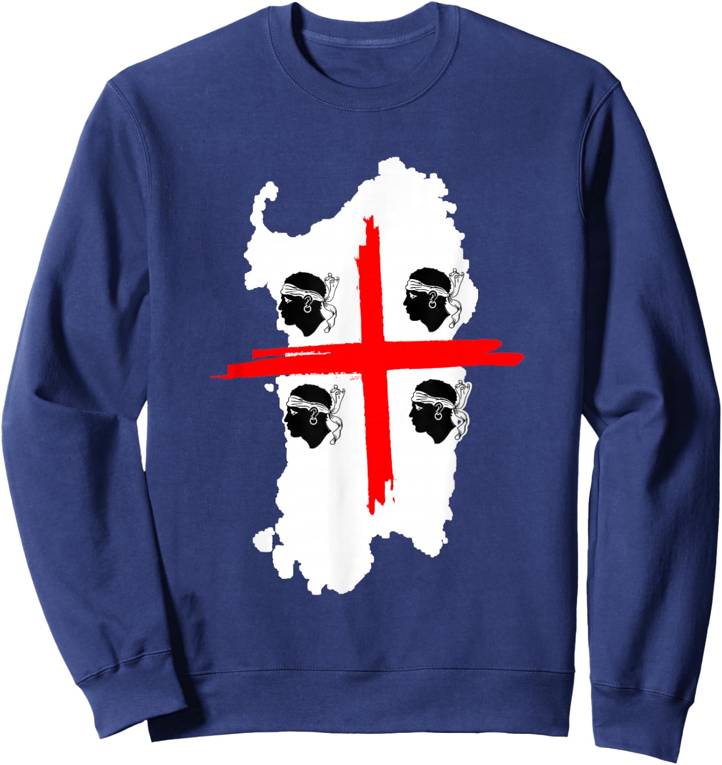 4 Mori Sardegna Flag back print sardinia gift Sweatshirt - Sweatshirt | Navy