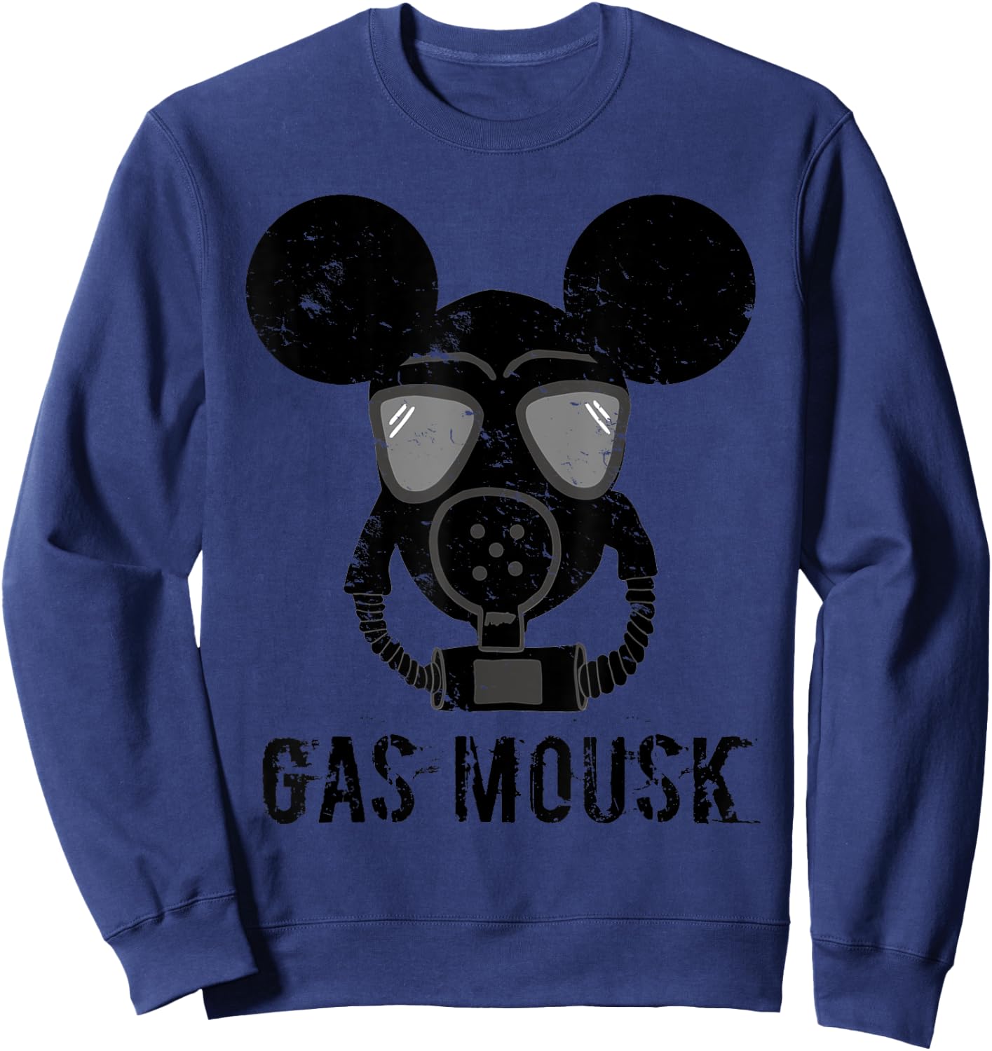 Funny Satire Dark Humor Gas Mousk Mouse Cartoon Comic Gift Sweatshirt - Sweatshirt | Navy