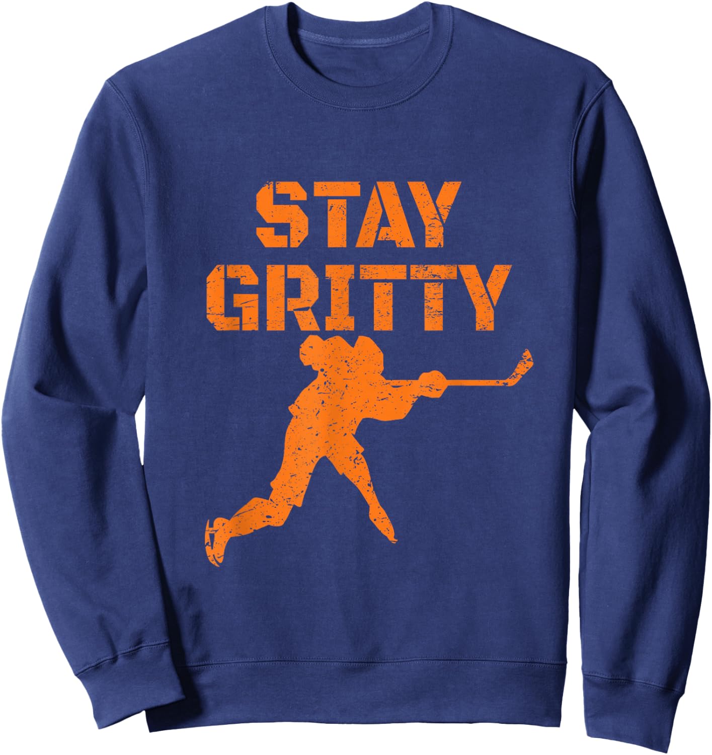 Stay Gritty Funny Ice Hockey Philly Gift Vintage Sweatshirt - Sweatshirt | Navy
