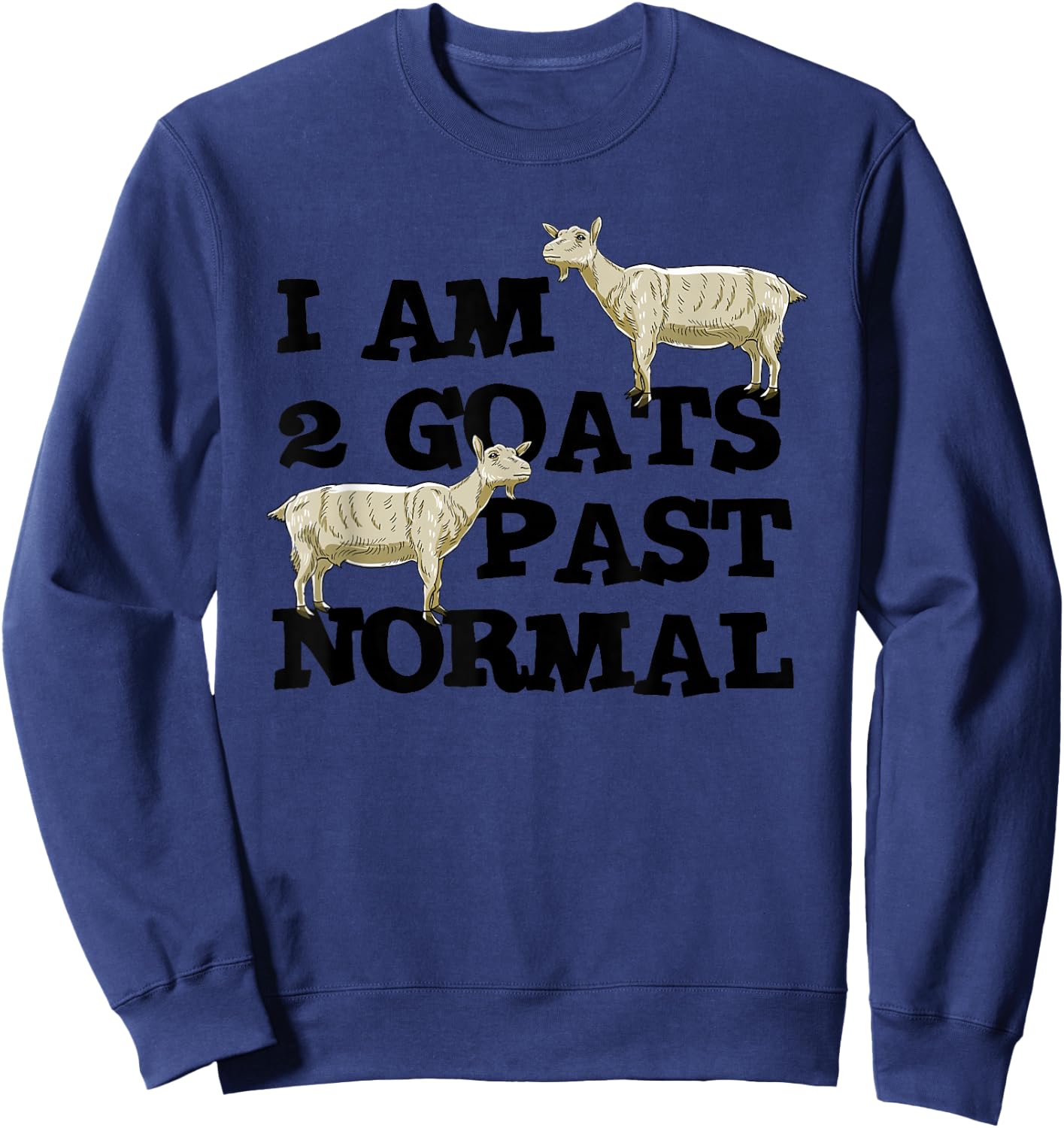 I am 2 Goats Past Normal Farm Animal Lover Farmer Gift Sweatshirt - Sweatshirt | Navy