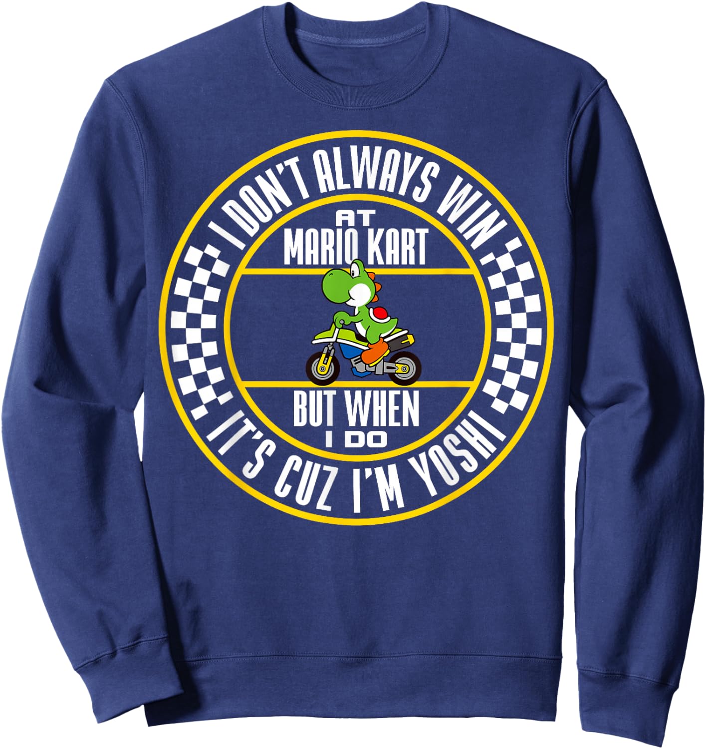 Nintendo Mario Kart Winning As Yoshi Graphic Small Sweatshirt - Sweatshirt | Navy