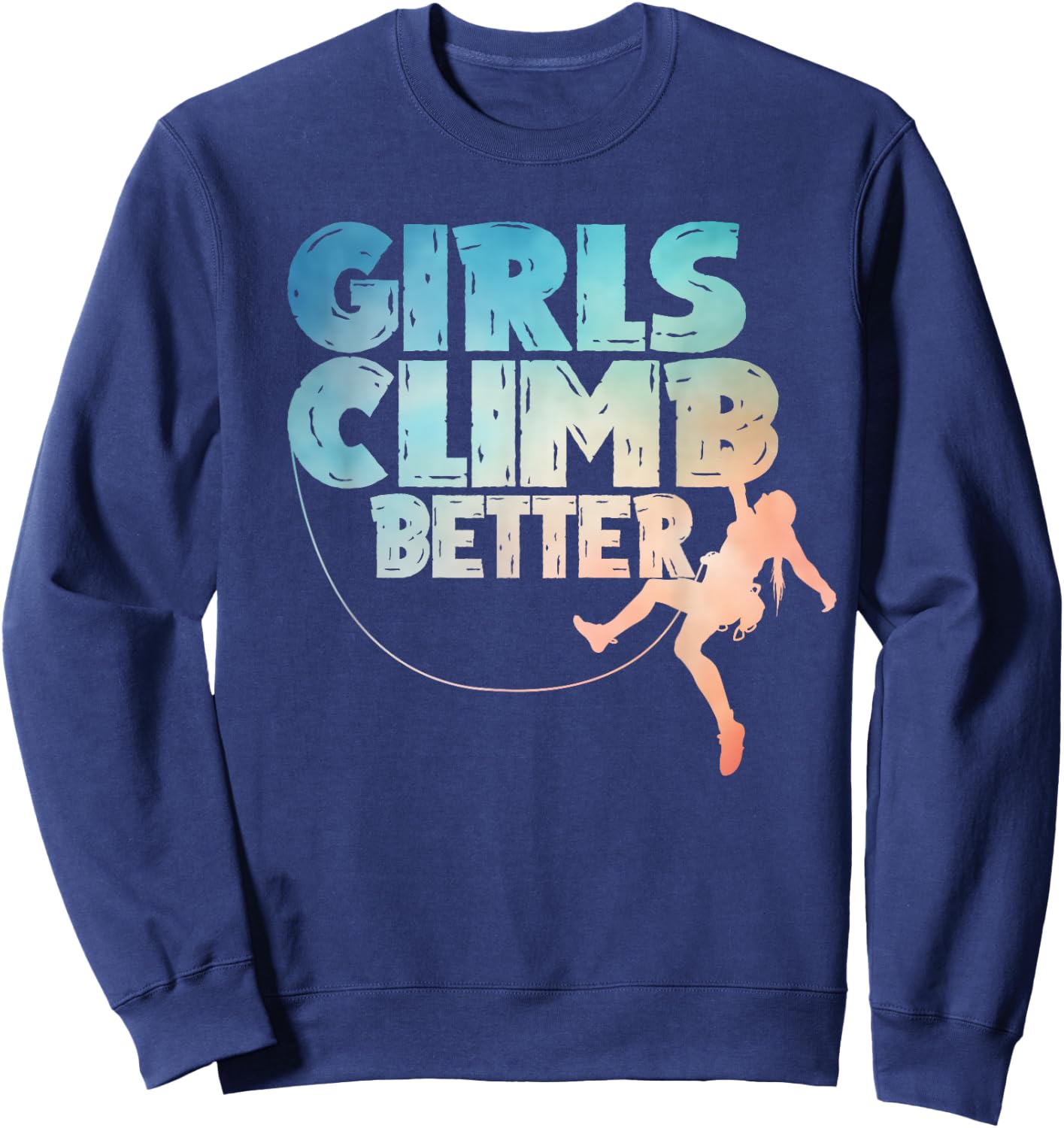 Cool Rock Climber Art Girls Indoor Rock Climbing Sweatshirt - Sweatshirt | Navy