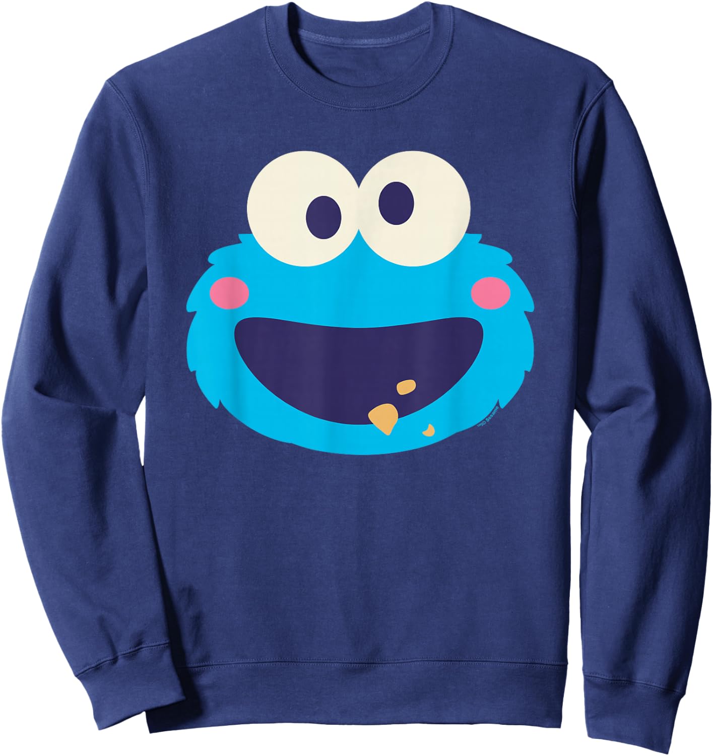 Sesame Street Cookie Monster Kawaii Face Halloween Costume Sweatshirt - Sweatshirt | Navy