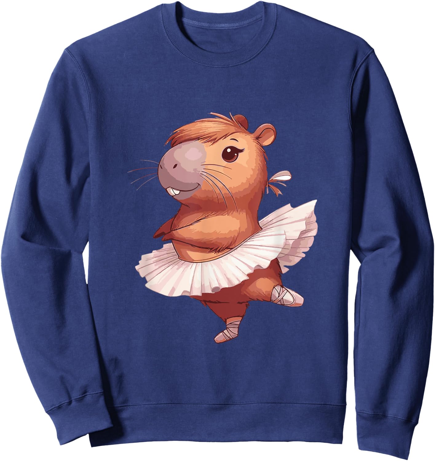 Capybara Cute Ballet Dancer Animal Lovers Women Girls Kids Sweatshirt - Sweatshirt | Navy