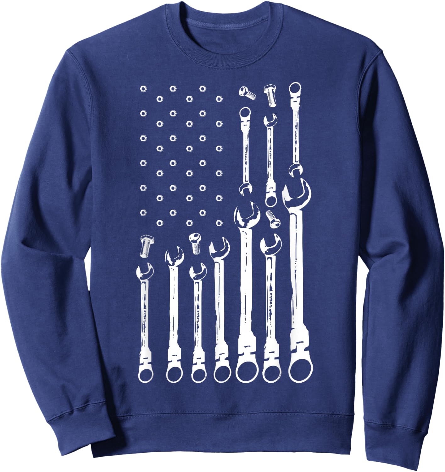 Mechanic Flag American Patriotic Flag Car Mechanic USA Flag Sweatshirt - Sweatshirt | Navy