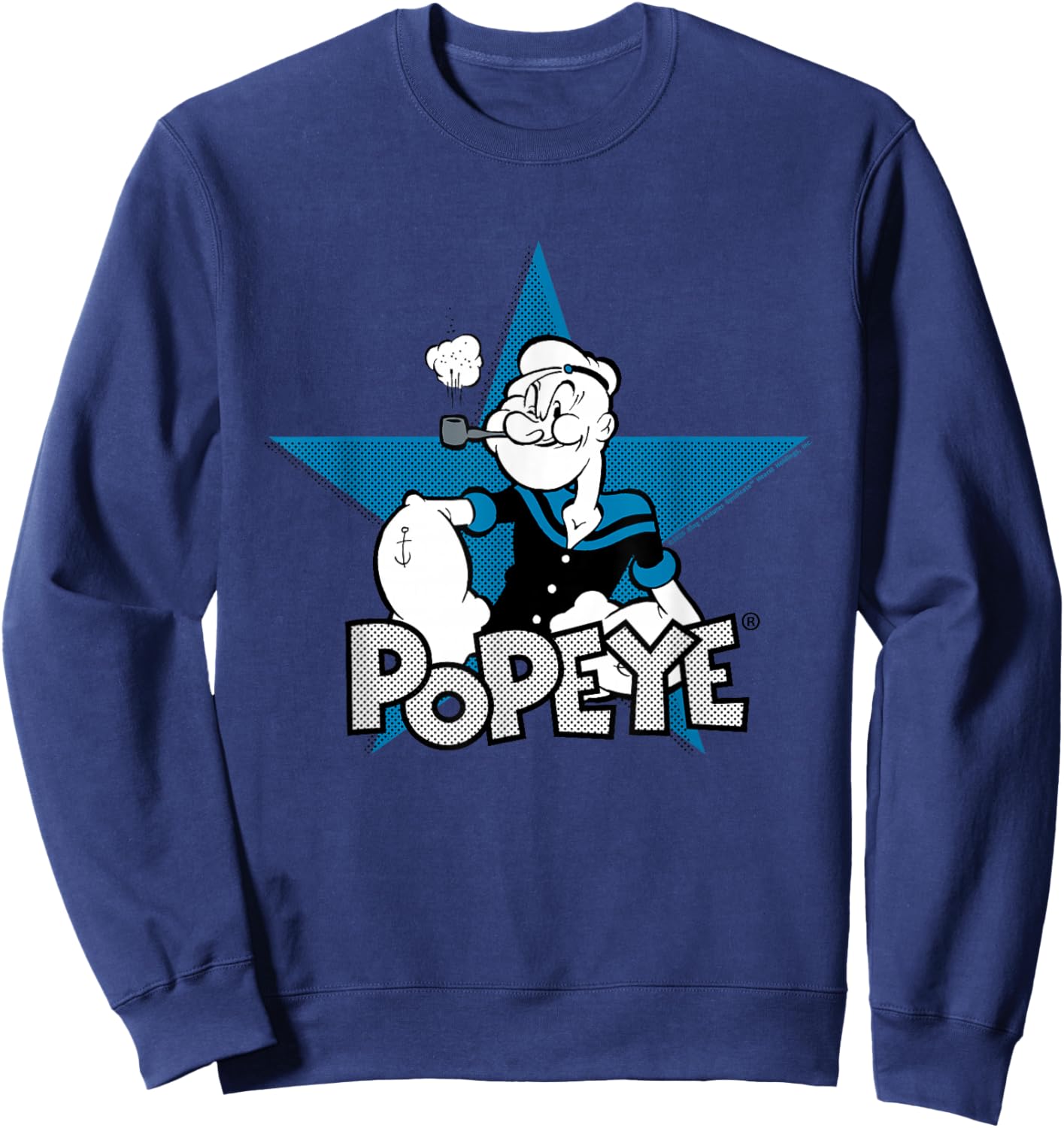 Popeye The Sailor Man Pop Art Star Retro Comic Sweatshirt - Sweatshirt | Navy