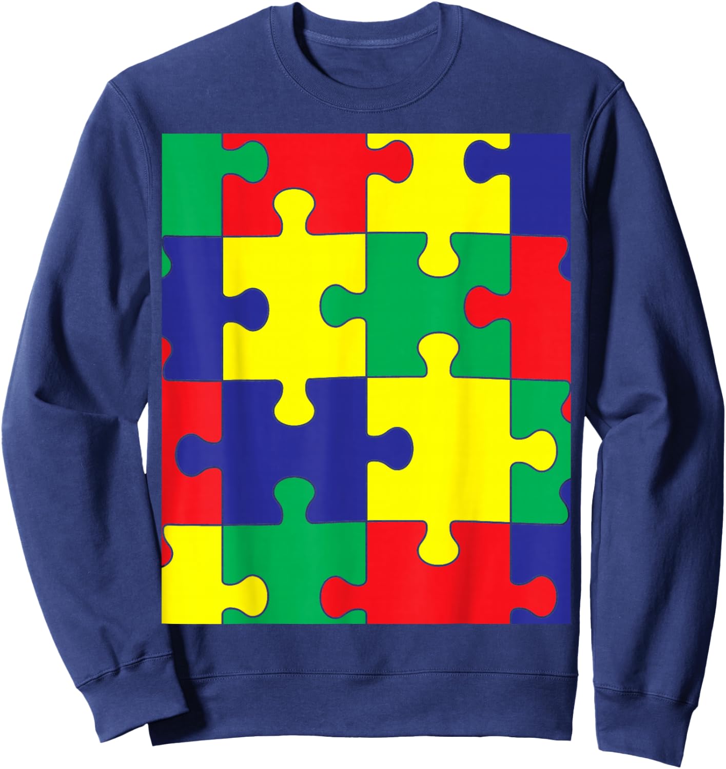 Puzzle Pieces 80's Retro Vintage Style Puzzle Shirt Sweatshirt - Sweatshirt | Navy