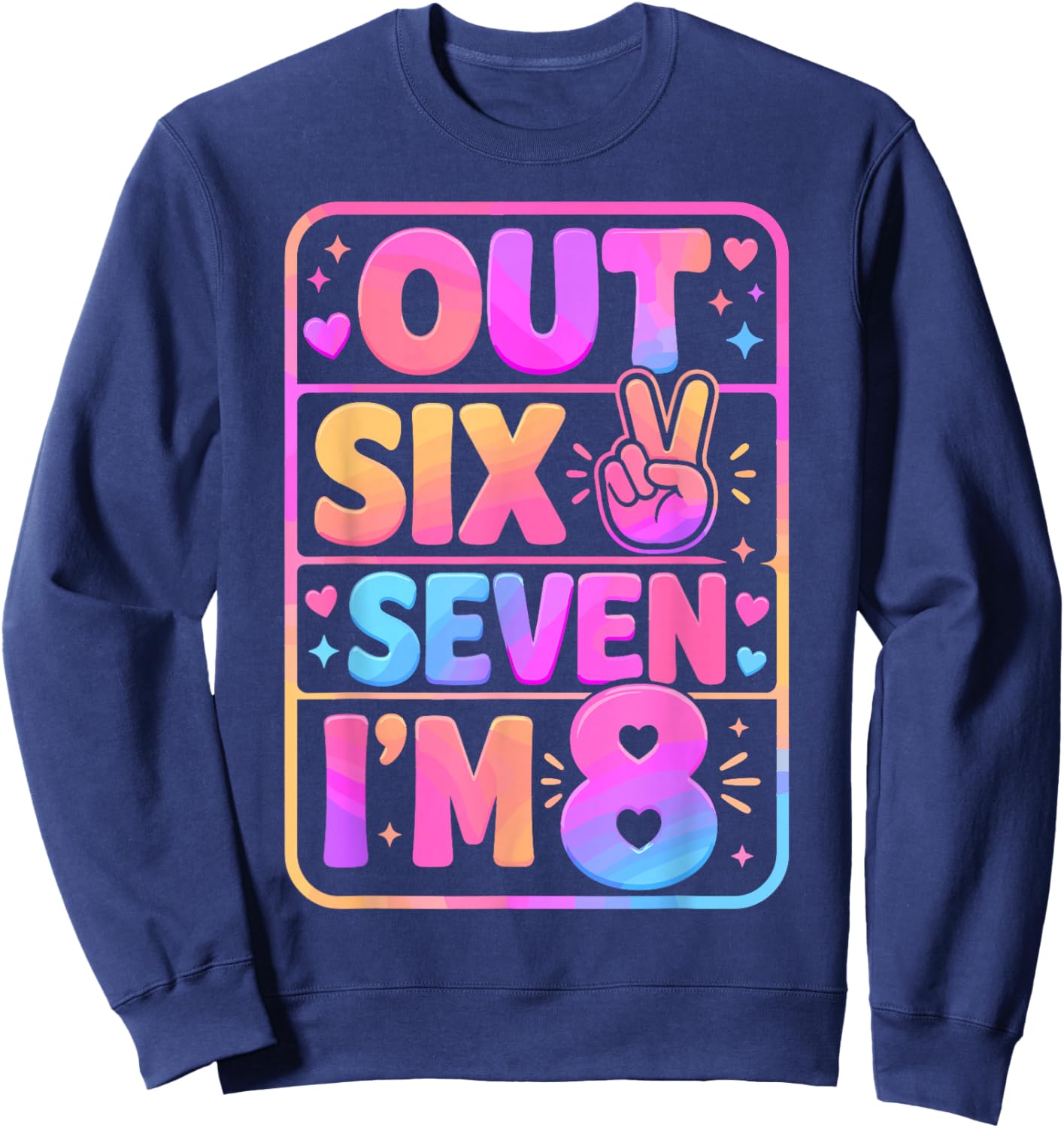 8th Birthday It's My 8 Bday Girls Boys Turning 8 Birthday Sweatshirt - Sweatshirt | Navy