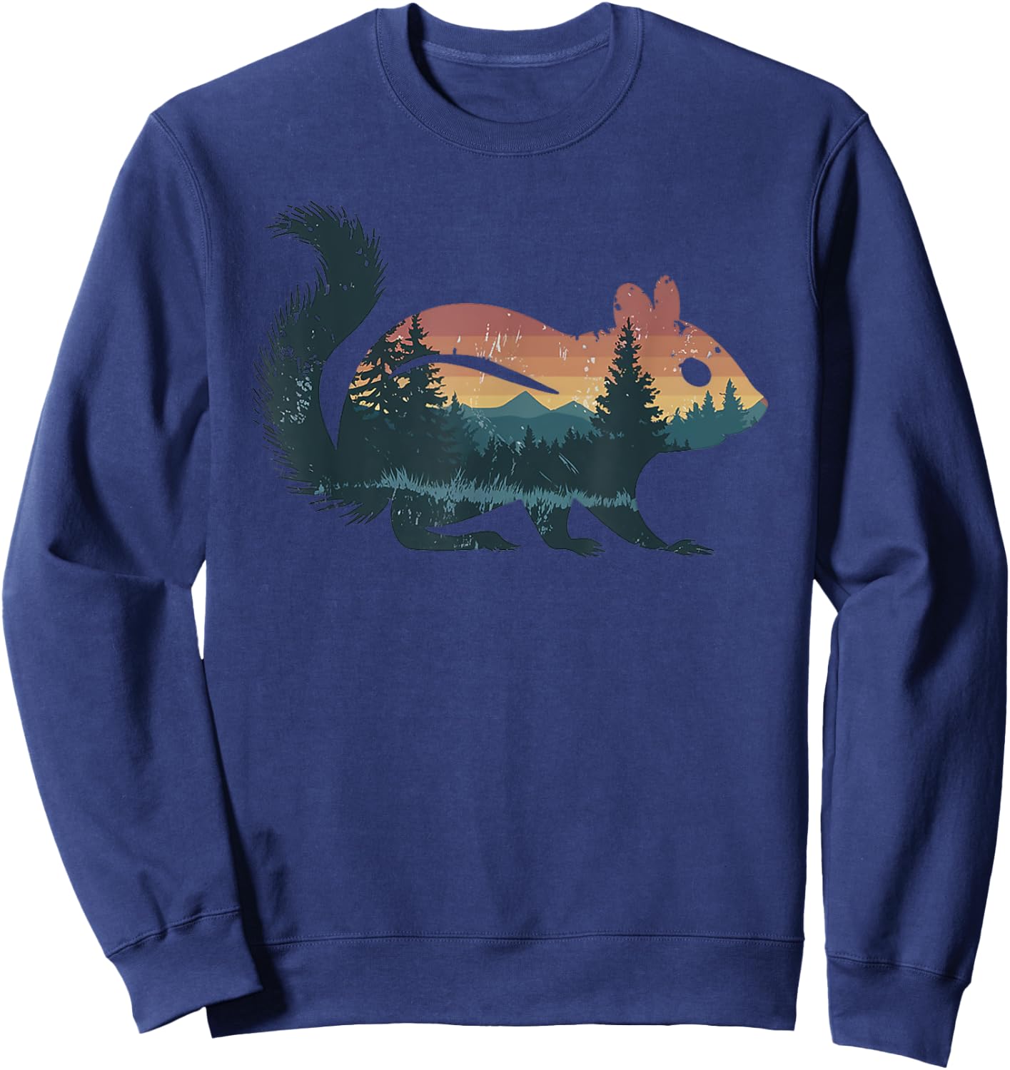 Chipmunk Hunting Hiking Outdoor Camping Forest Men Women Sweatshirt - Sweatshirt | Navy