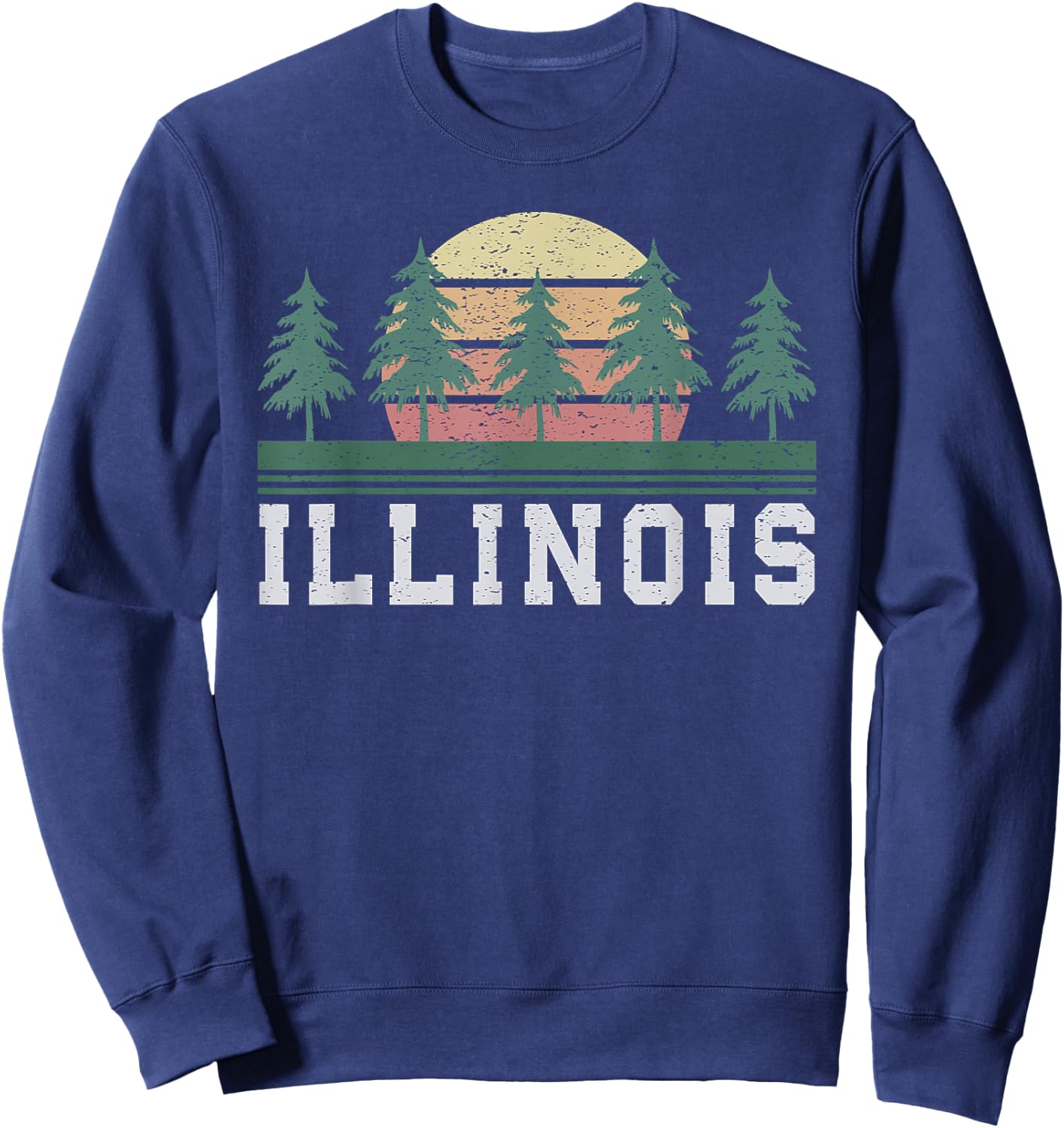 Illinois Retro Vintage Shirt Gift Men Women Kids Sweatshirt - Sweatshirt | Navy