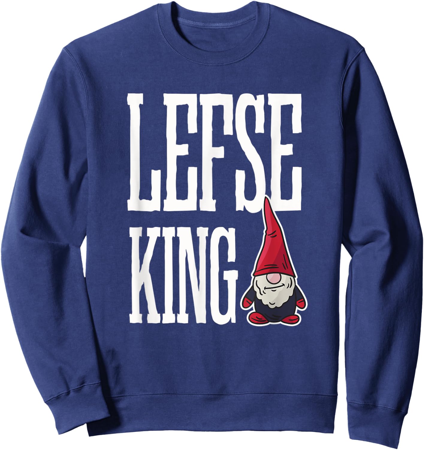 Lefse King | Norwegian Lefse Rolling Christmas Sweatshirt - Sweatshirt | Navy
