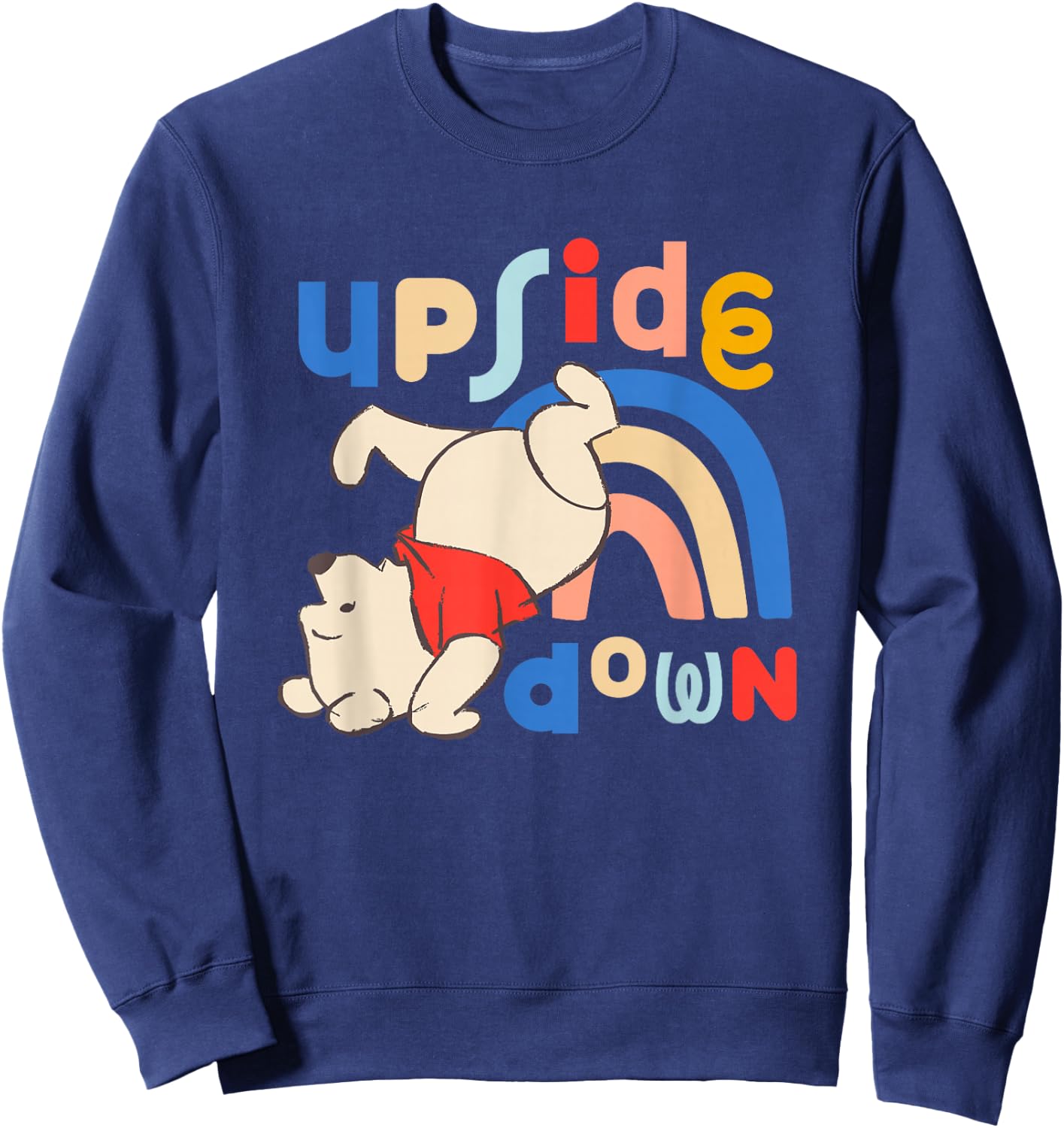 Disney Winnie the Pooh Upside Down Rainbow Bear Sweatshirt - Sweatshirt | Navy