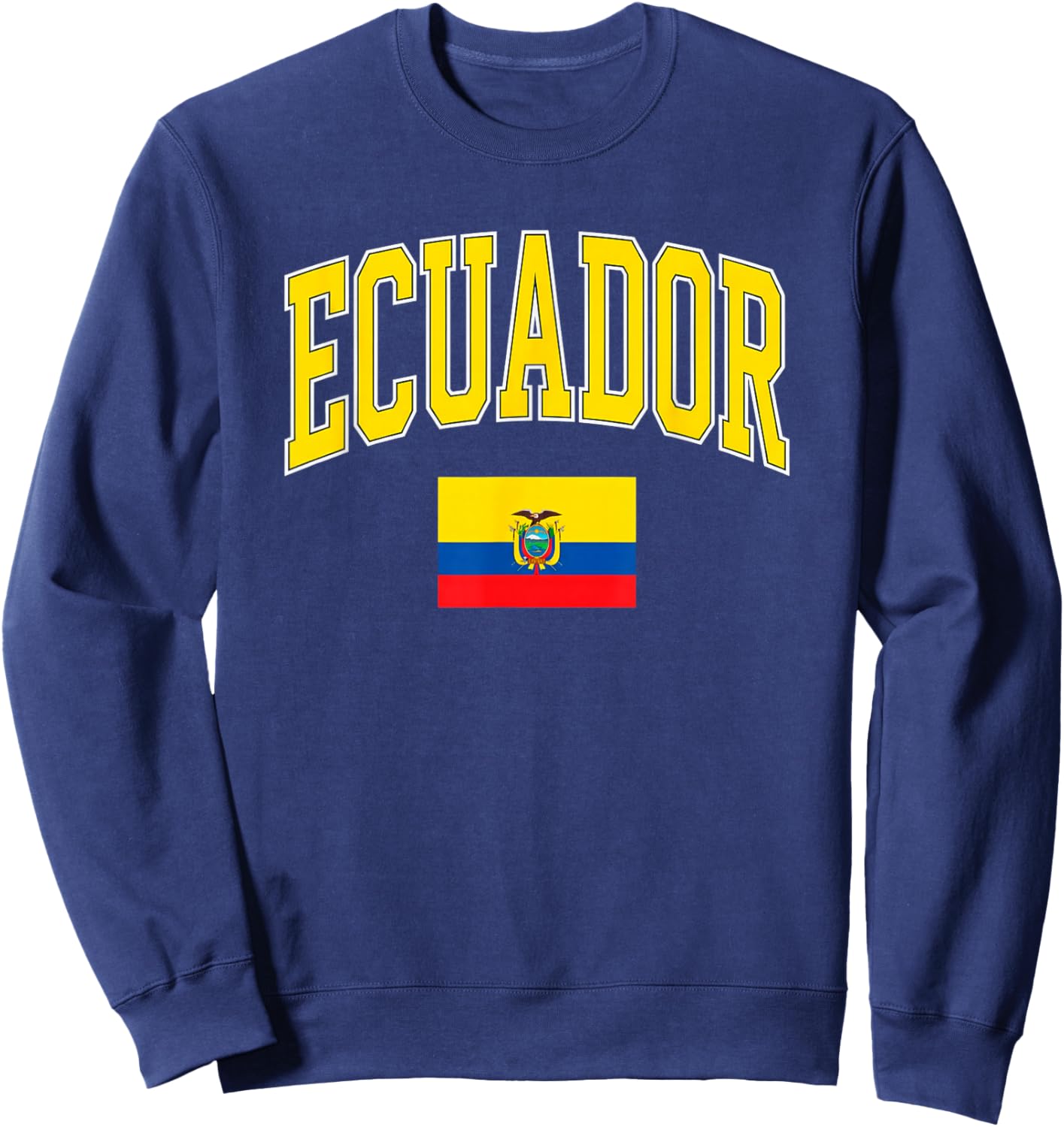 Ecuador Flag Vintage Distressed Graphic Design Sweatshirt - Sweatshirt | Navy
