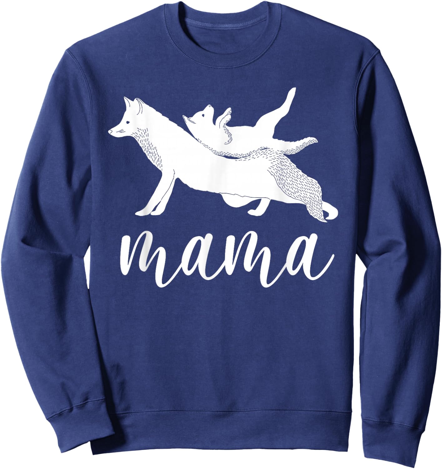 Mama Wolf & Baby Wolf Love for Mom and Kids - Mothers Day Sweatshirt - Sweatshirt | Navy