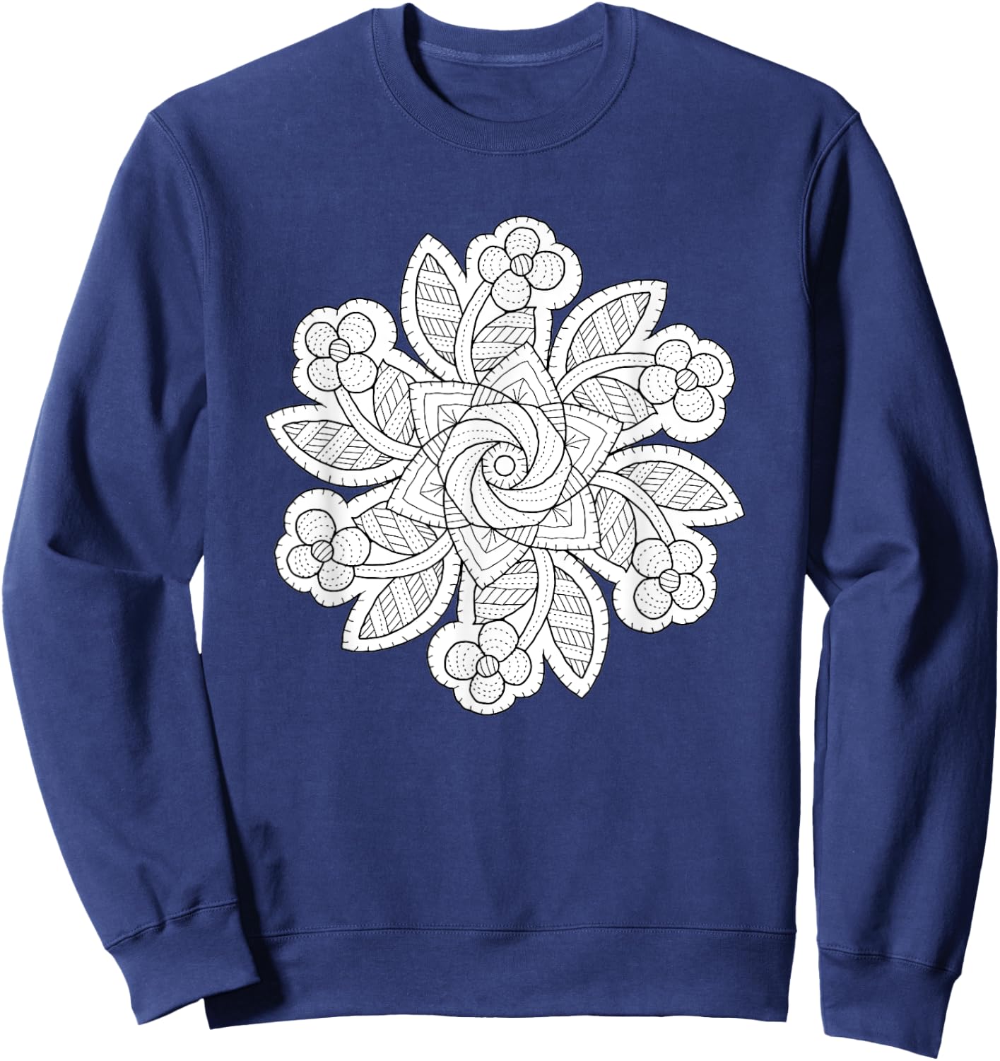 Quilted Mandala Coloring/Colorable Sweatshirt - Sweatshirt | Navy