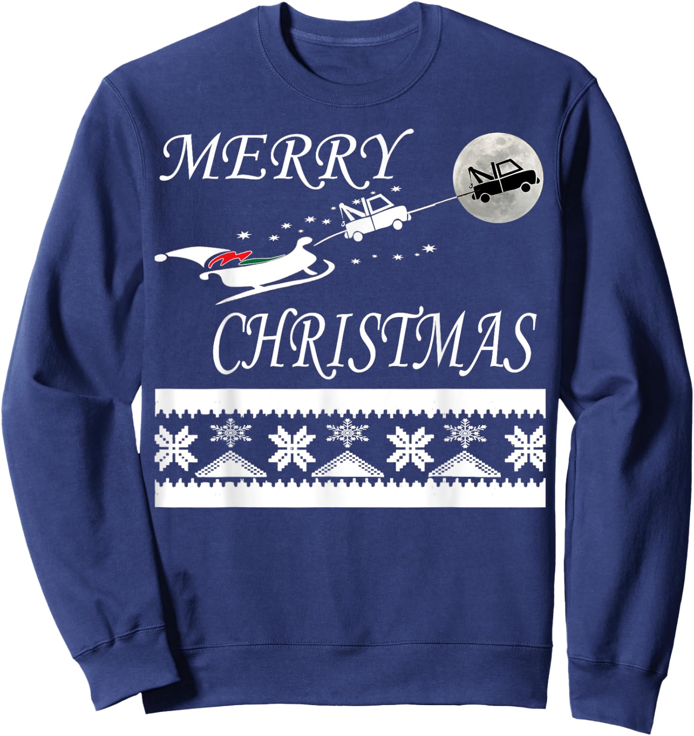 Funny Tow Truck Driver Christmas T Shirt Gift Repo Man Sweatshirt - Sweatshirt | Navy