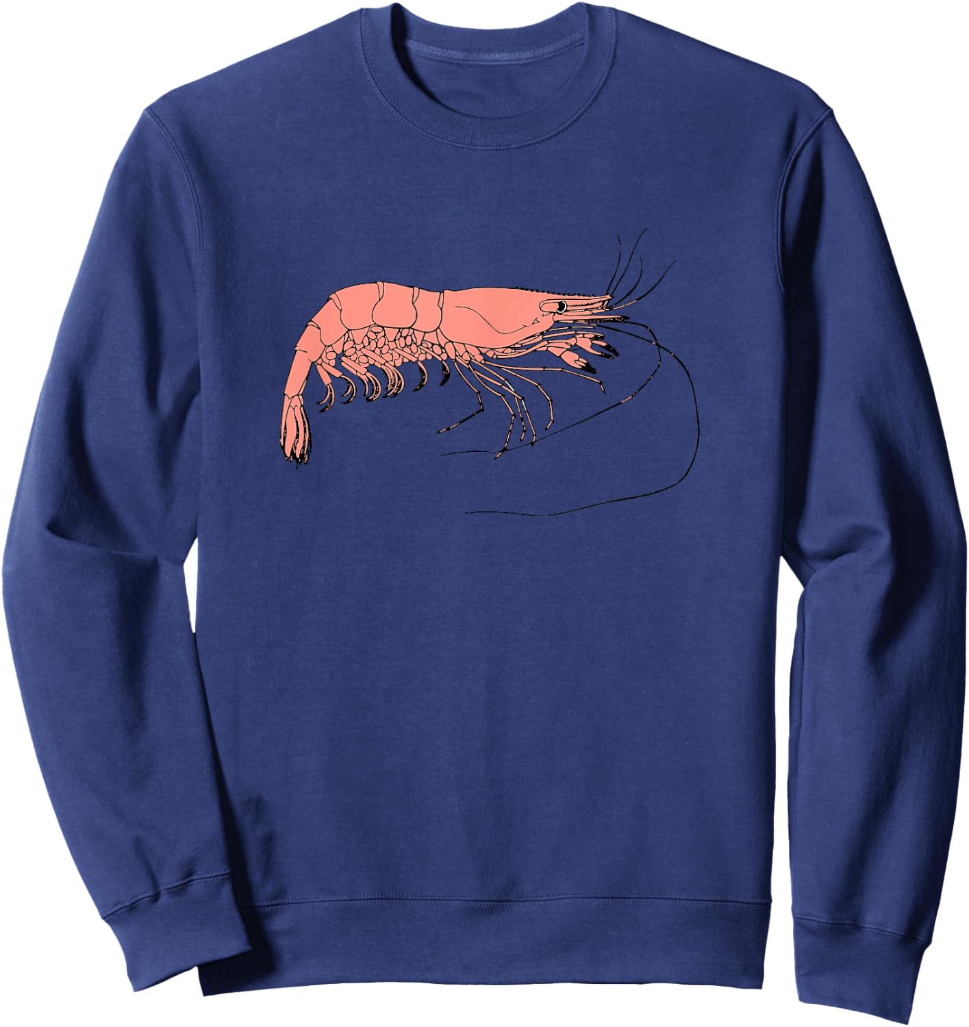 Picture of a shrimp on light background - for seafood lovers Sweatshirt - Sweatshirt | Navy