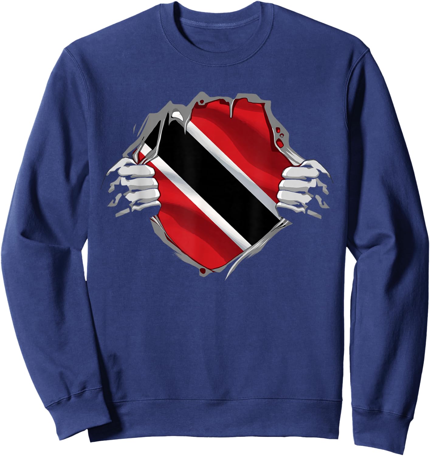 Trinidad and Tobago Clothing Trini Flag Roots Trinidadian Sweatshirt - Sweatshirt | Navy