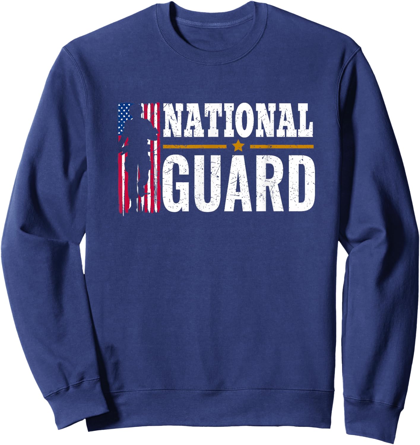 National Guard American Flag Proud Sweatshirt - Sweatshirt | Navy