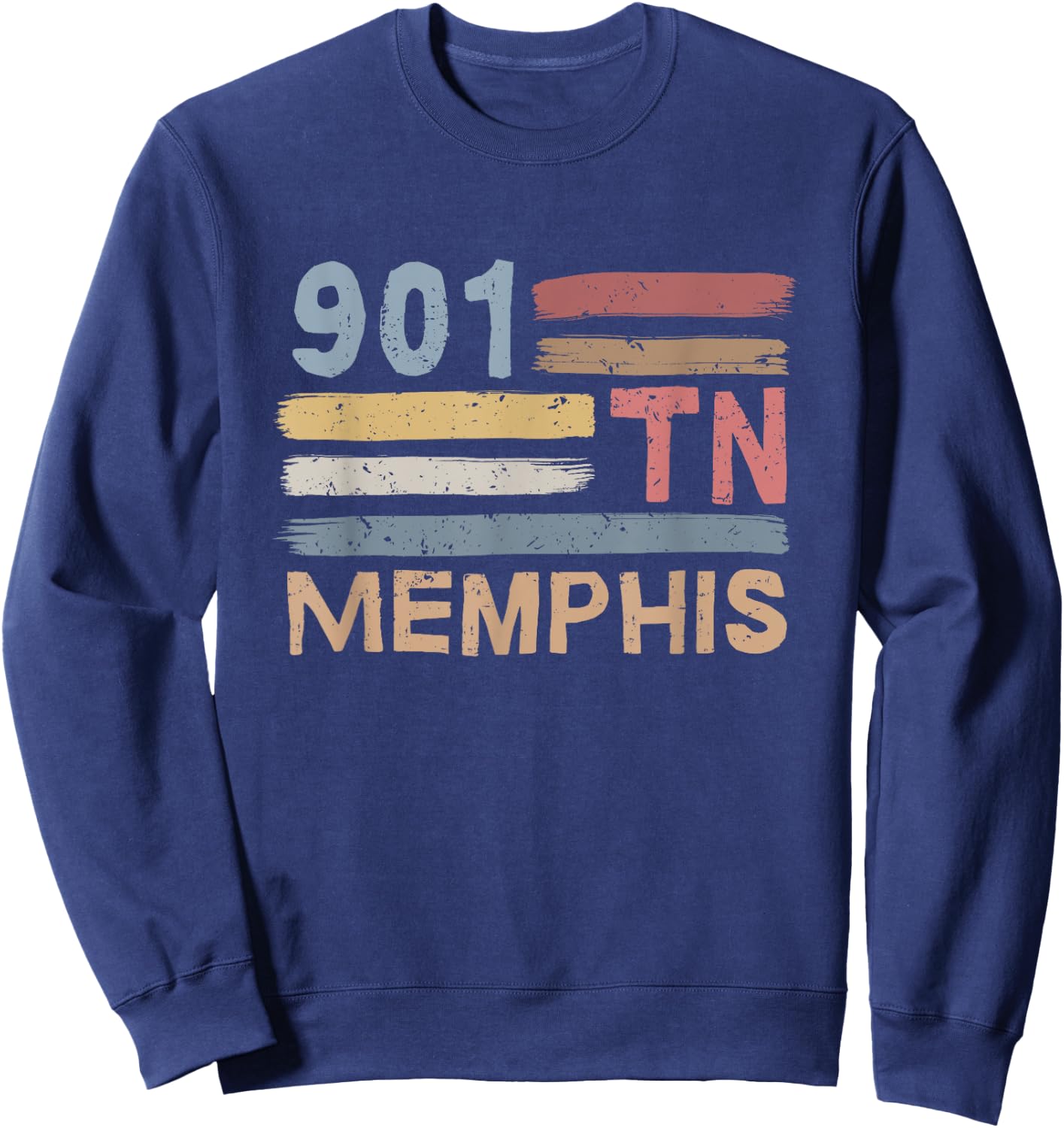 Retro Memphis Area Code 901 Residents State Tennessee Sweatshirt - Sweatshirt | Navy
