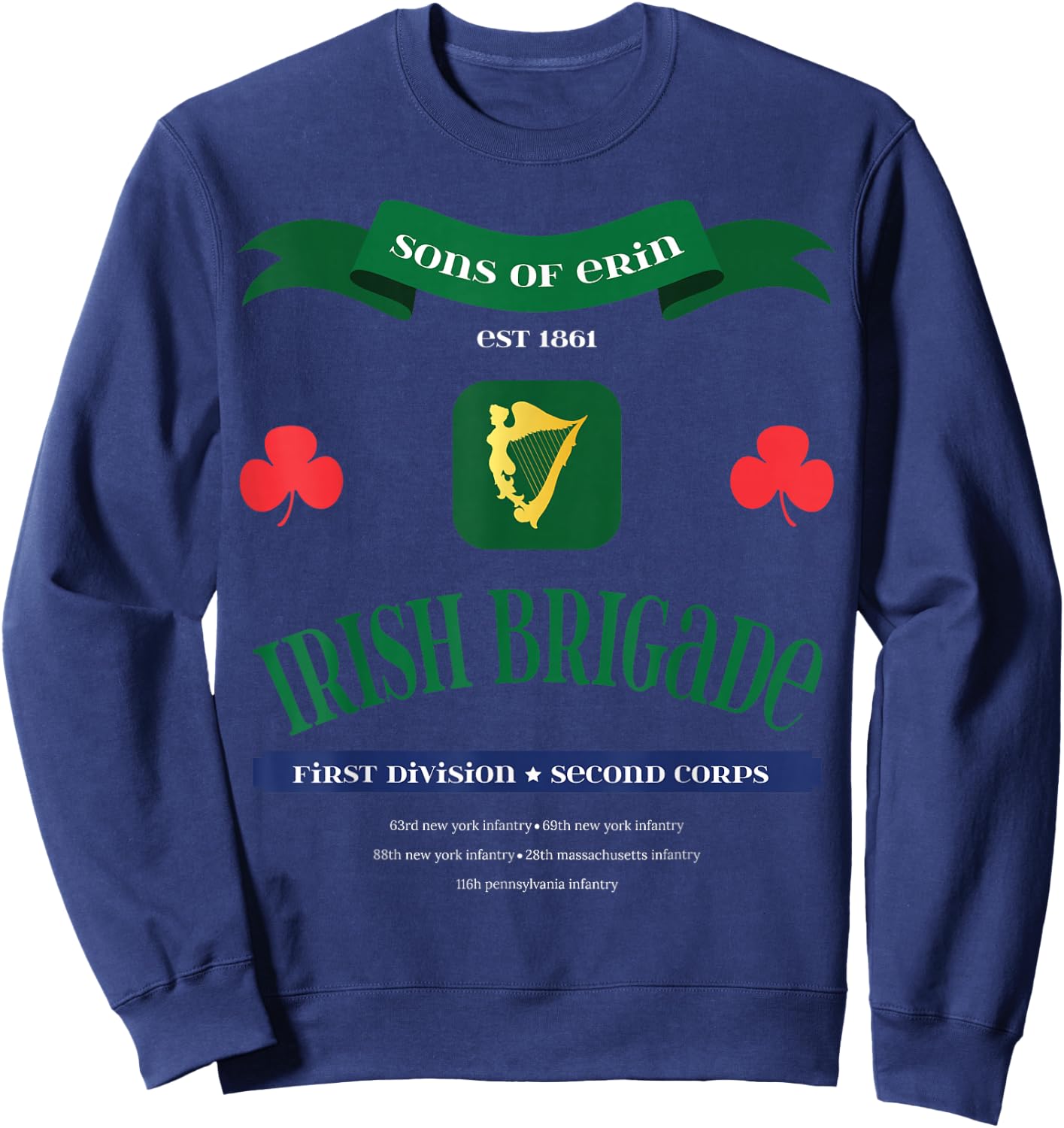 Irish Brigade American Civil War Sweatshirt - Sweatshirt | Navy