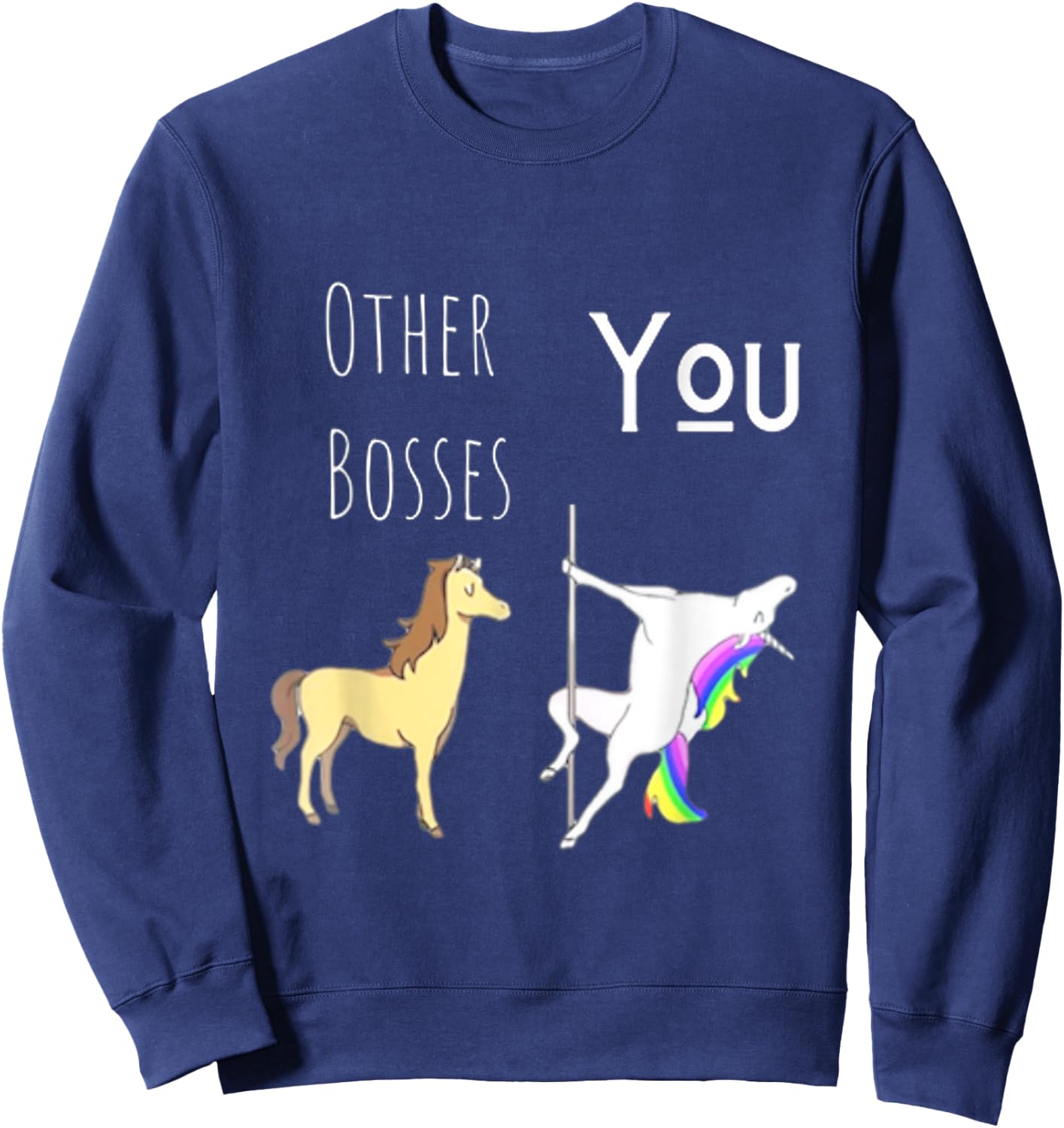 Funny Boss Gifts Fun Unicorn Sweatshirt - Sweatshirt | Navy
