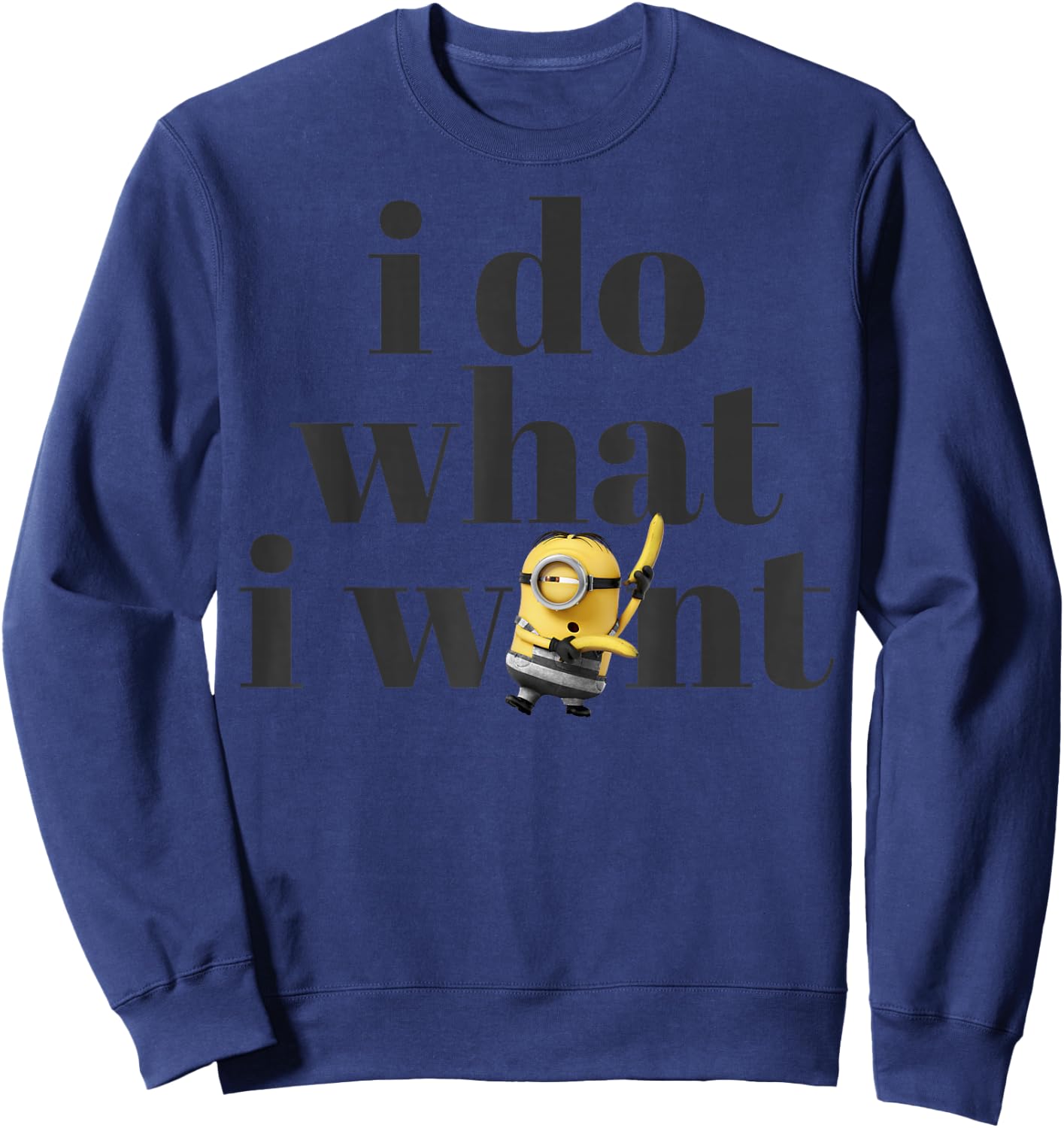 Despicable Me Minions Stuart Do What I Want Graphic Sweatshirt - Sweatshirt | Navy