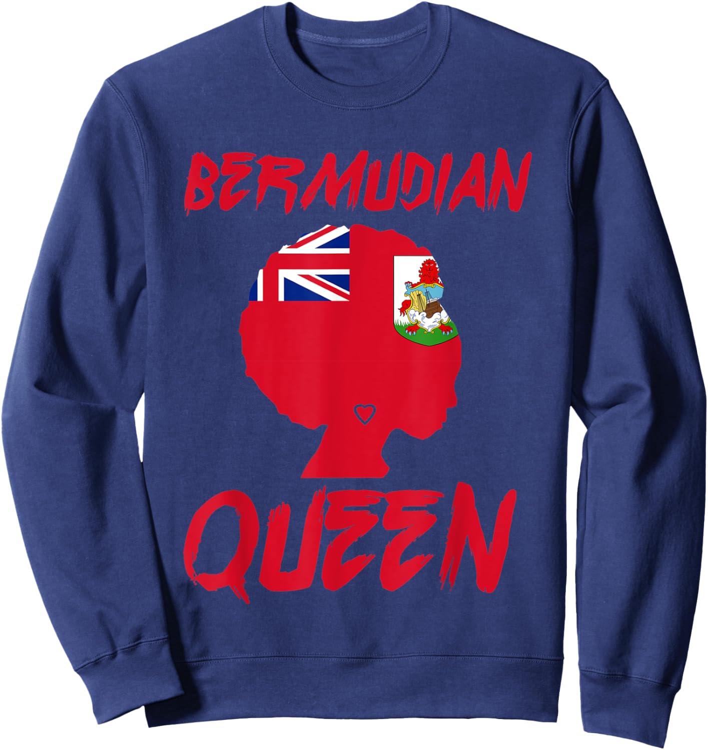 Bermudian Queen Bermuda Flag Afro Pride Proud Culture Pride Sweatshirt - Sweatshirt | Navy