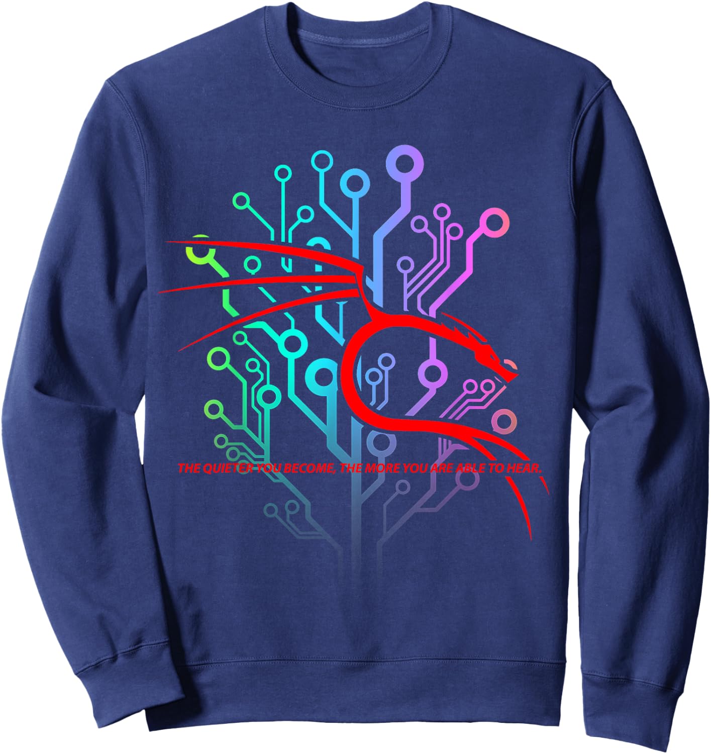 Backtrack Kali Linux design with Dragon and Tagline Sweatshirt - Sweatshirt | Navy