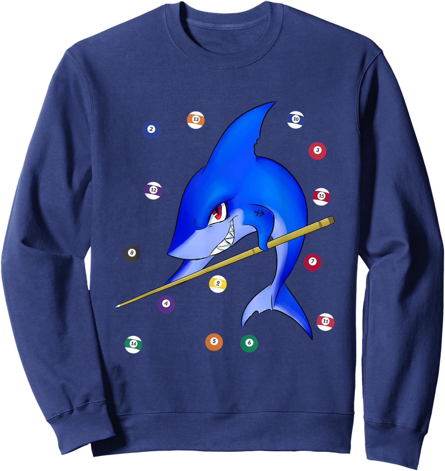 Funny Billiards pool shark male Sweatshirt - Sweatshirt | Navy