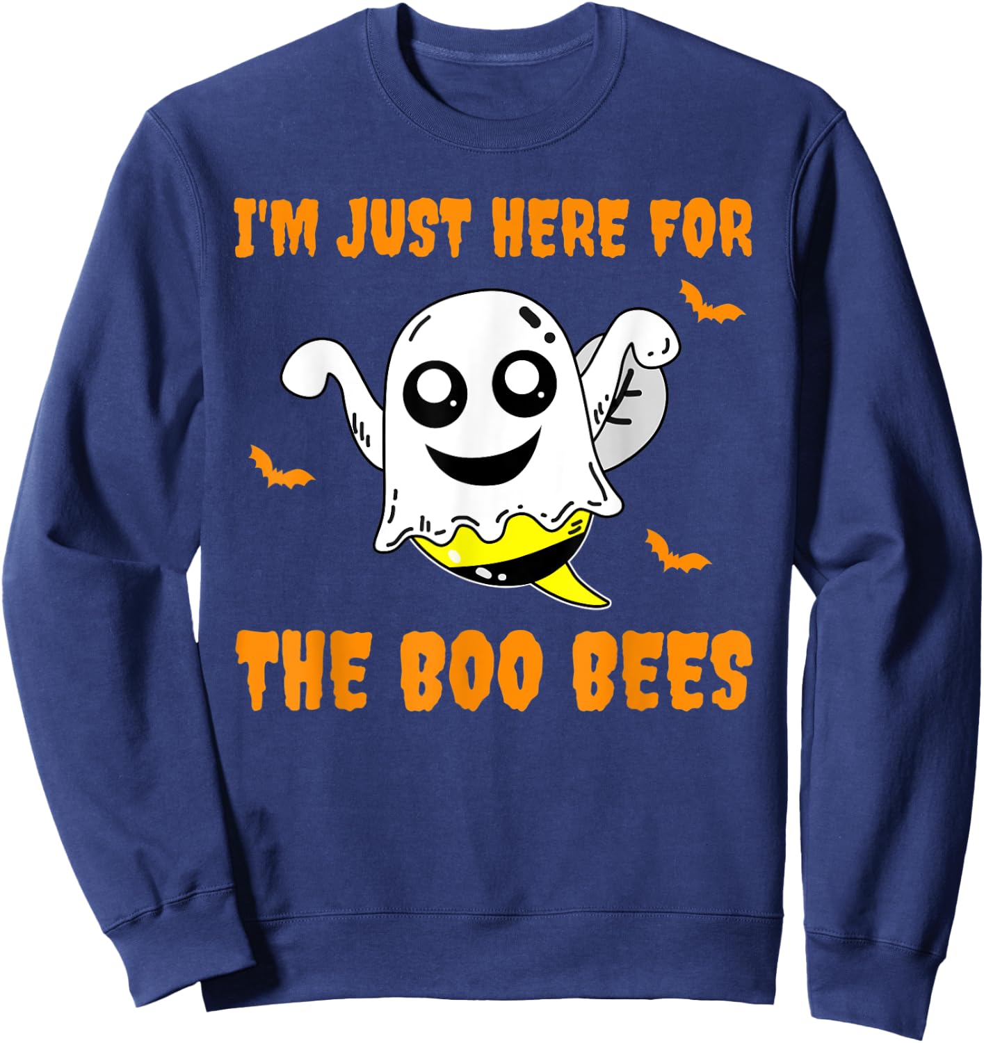 I'm Just Here For The Boo Bees Halloween Apparel Sweatshirt - Sweatshirt | Navy