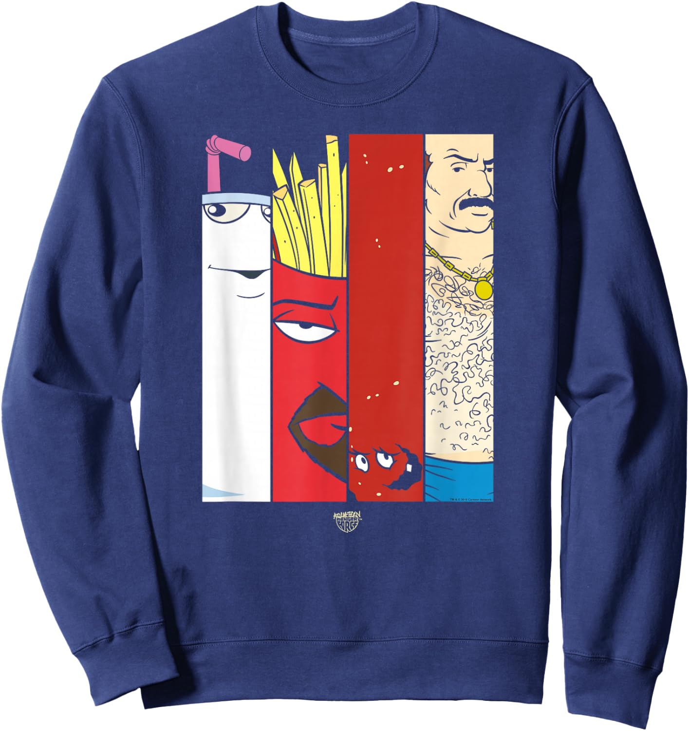 Aqua Teen Hunger Force Group Tiles Dark Small Sweatshirt - Sweatshirt | Navy