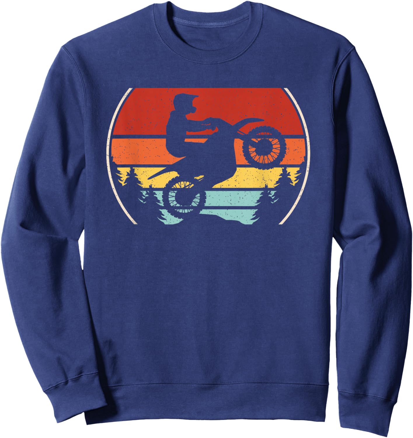 Retro Motocross Dirt Bike Lover Men Women Kids Sweatshirt - Sweatshirt | Navy