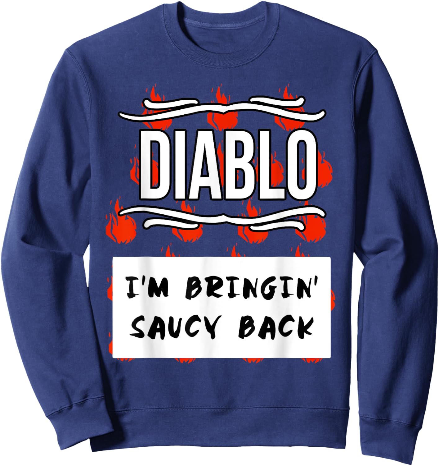 HOT SAUCES Group Halloween Costumes DIABLO SAUCE shirt Sweatshirt - Sweatshirt | Navy