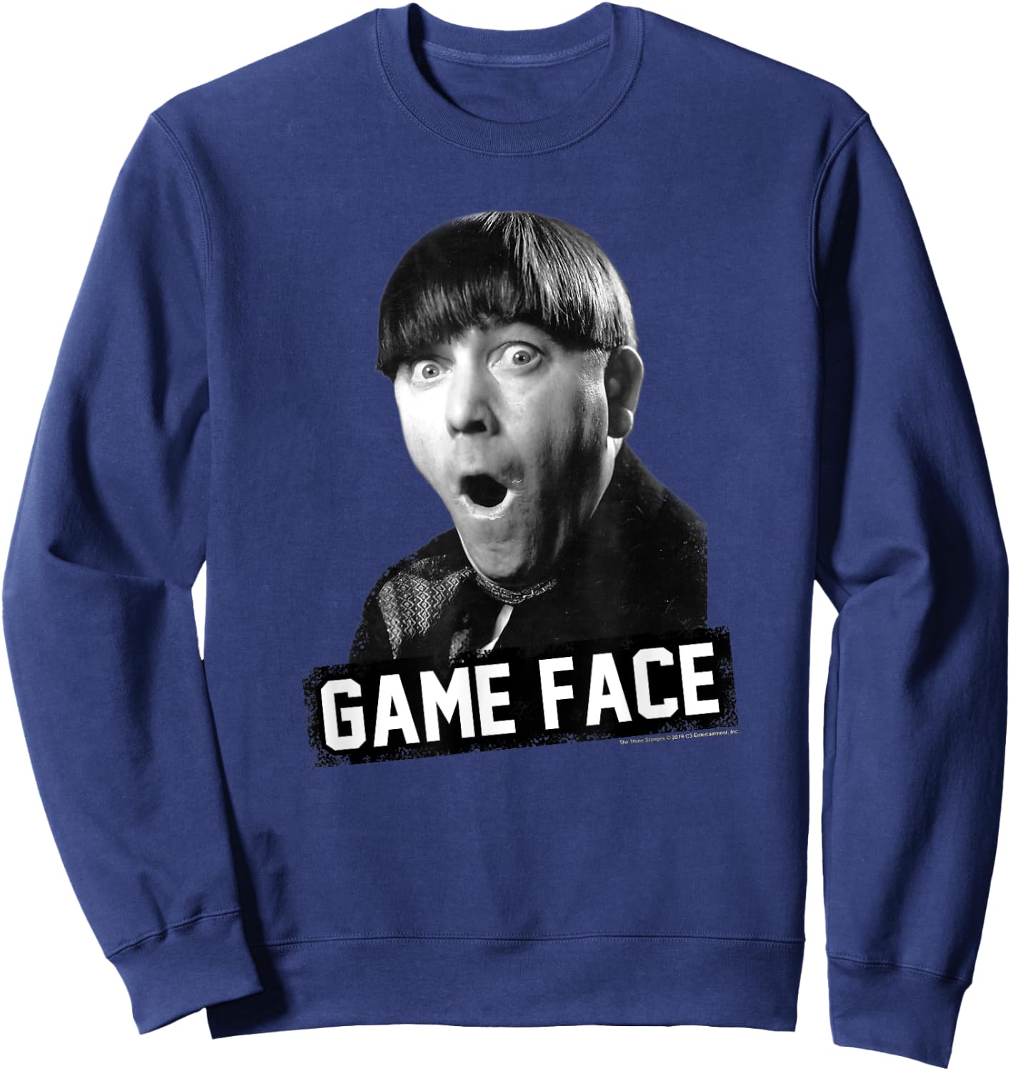TTS- The Three Stooges Moe: Game Face Sweatshirt - Sweatshirt | Navy
