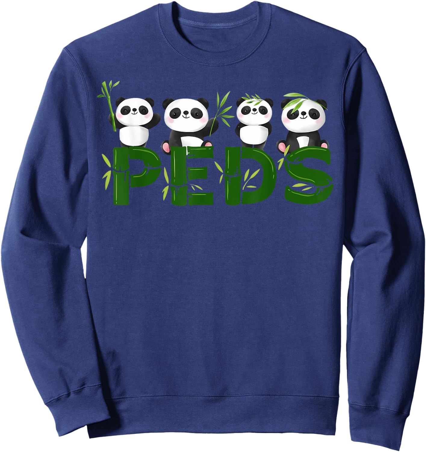 Panda Cute PEDS Nurse Peds Hem Onc Animals Pediatric Nurse Sweatshirt - Sweatshirt | Navy