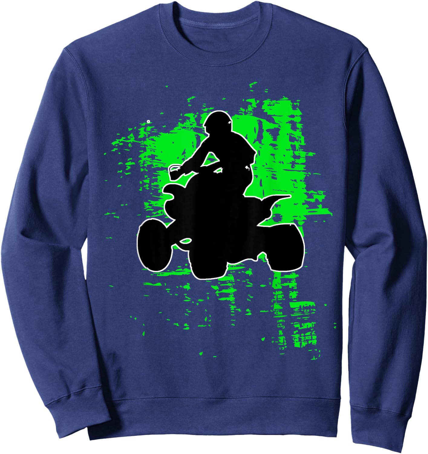Green Splatter Quad Bike ATV Shirt Four Wheeler Brap T Shirt Sweatshirt - Sweatshirt | Navy