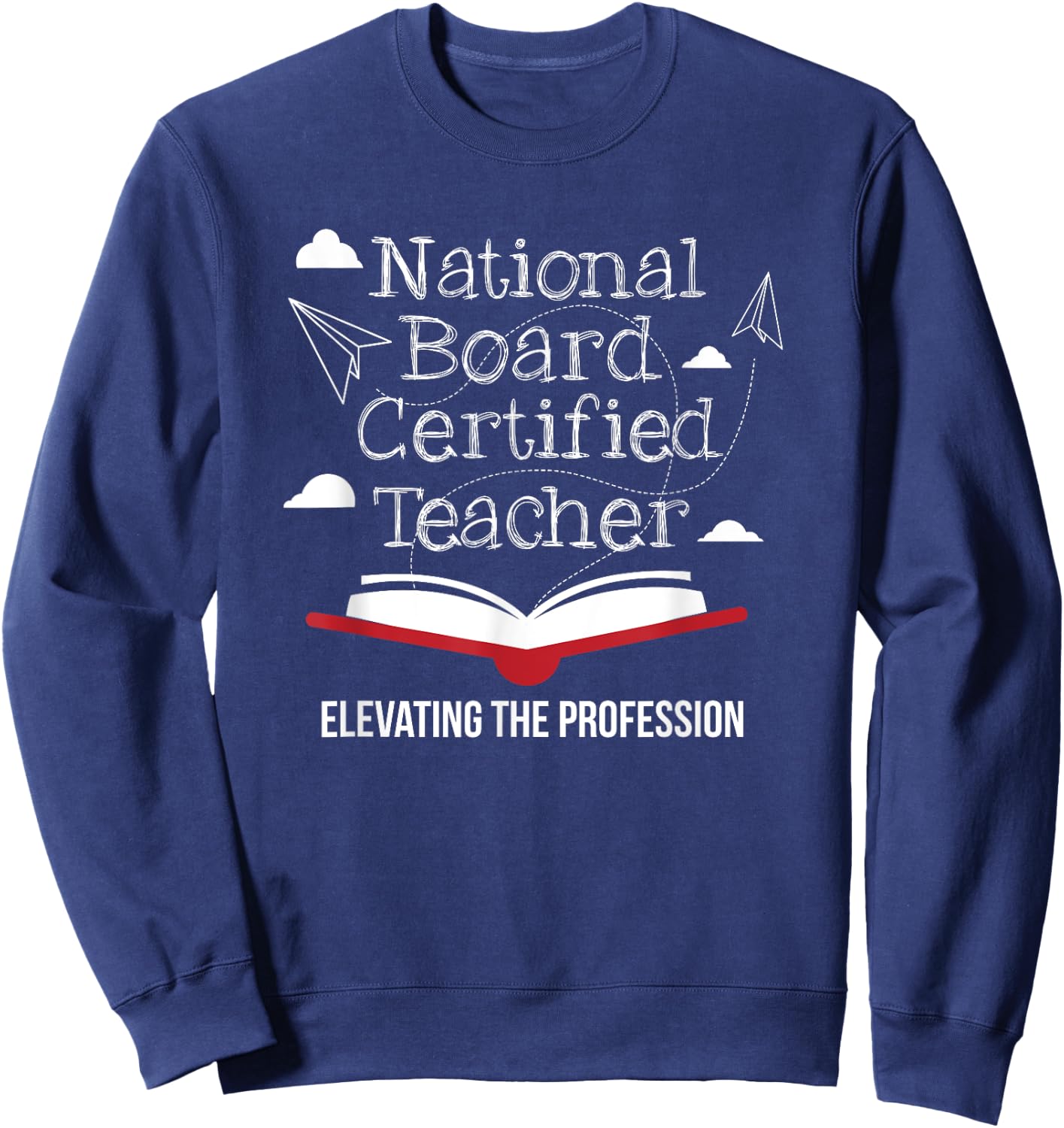 National Board Certified Teacher Open Book Airplane Women Sweatshirt - Sweatshirt | Navy