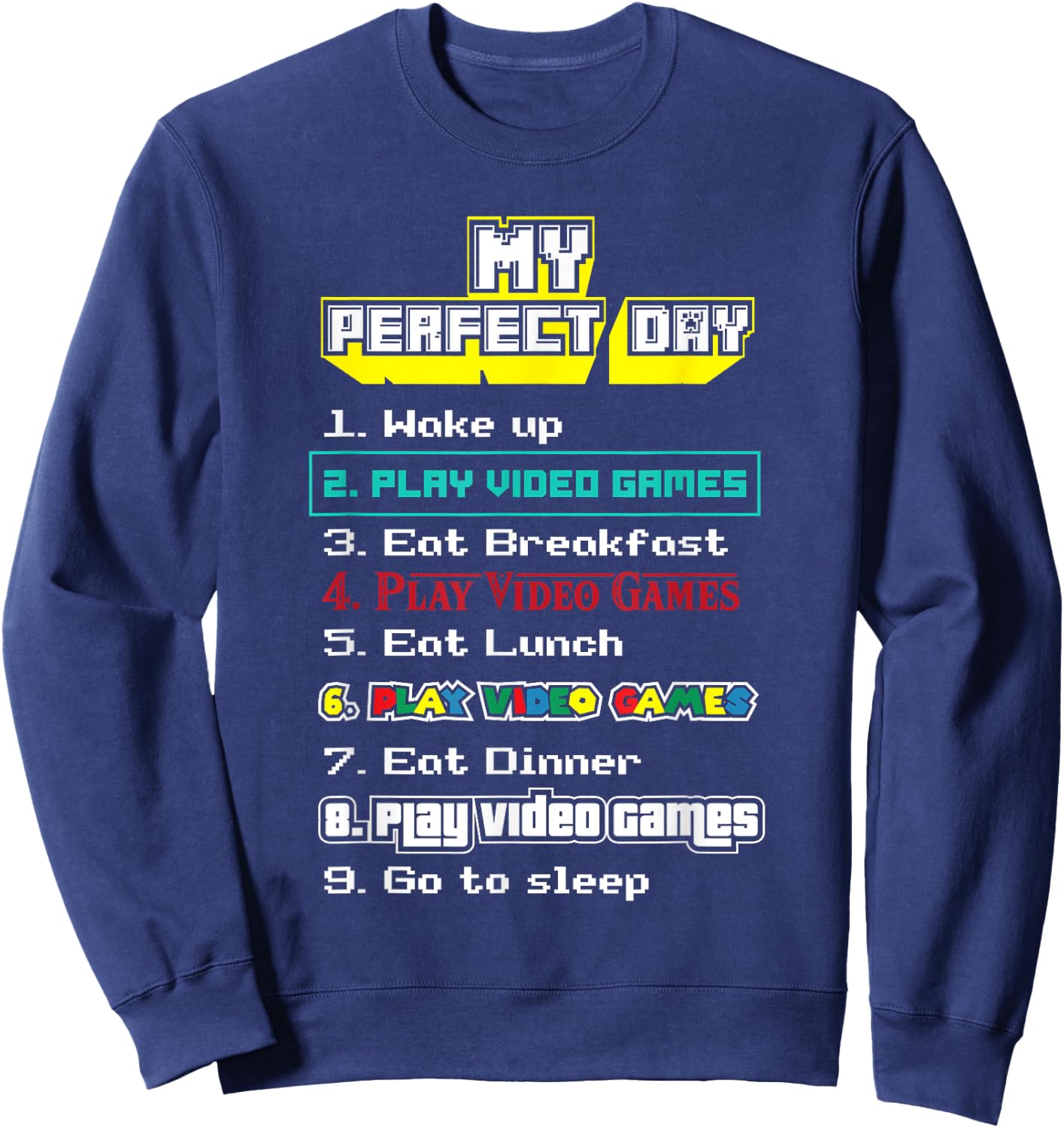 My perfect day video games - Gamer Sweatshirt - Sweatshirt | Navy