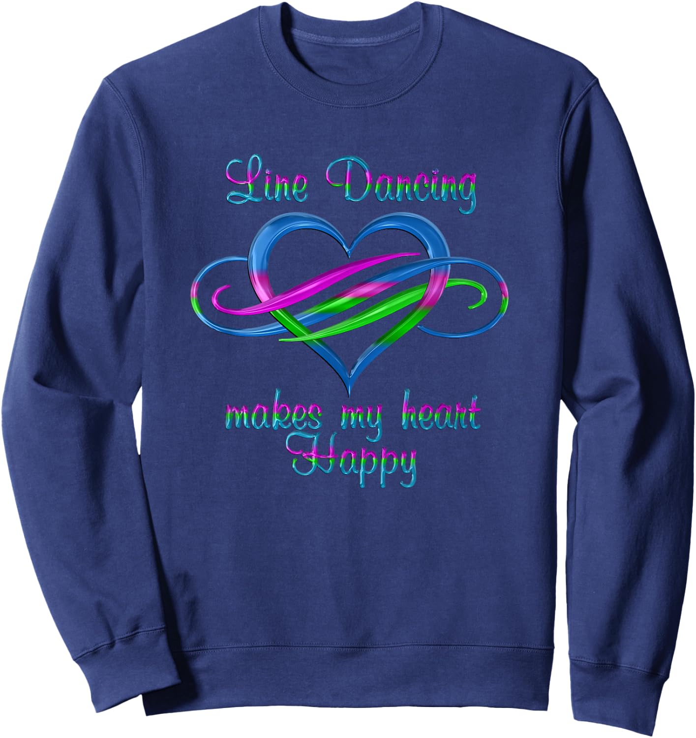 Line Dancing Makes My Heart Happy Small Sweatshirt - Sweatshirt | Navy