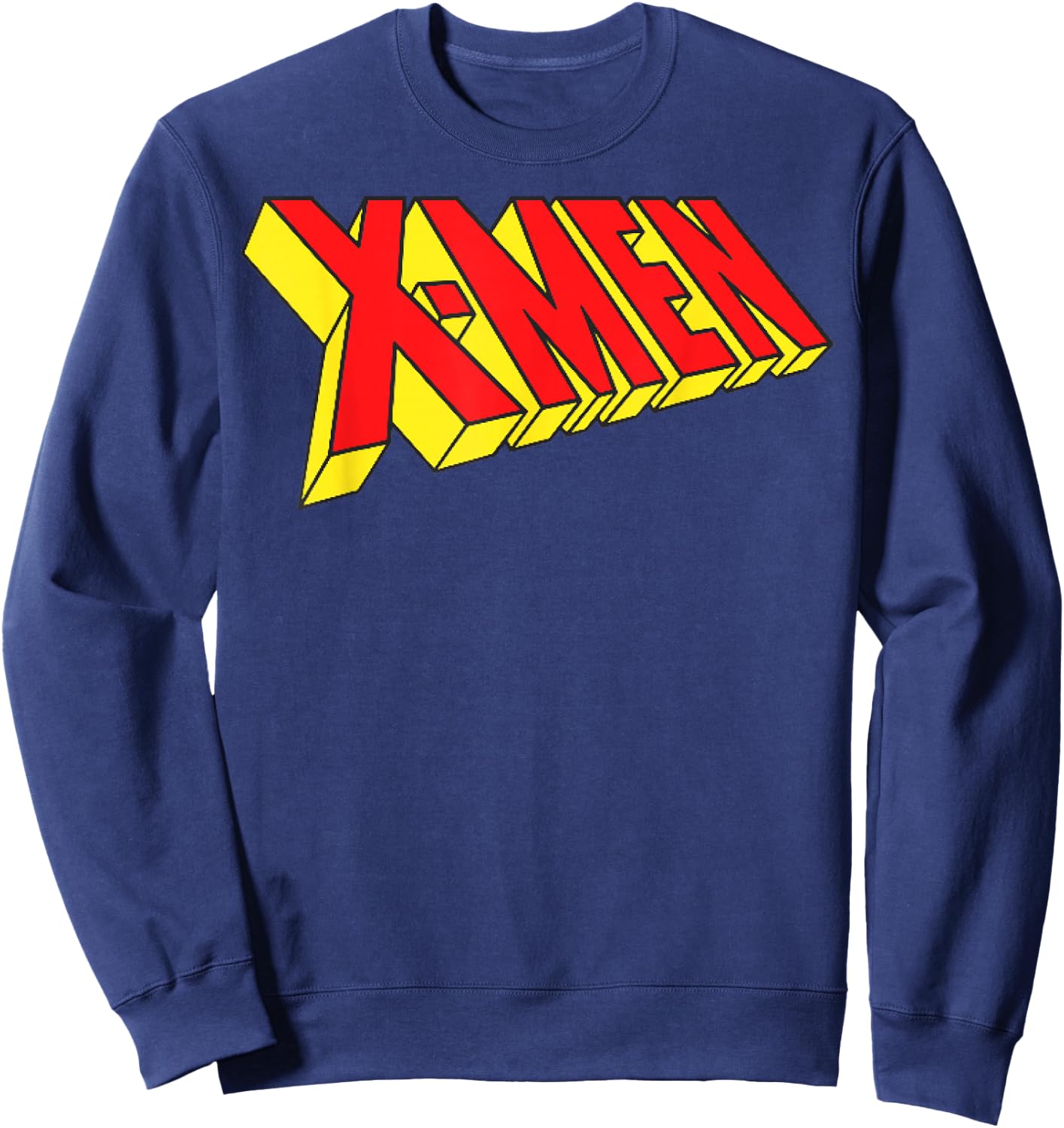 Marvel X-Men Original Red and Yellow Slanted Logo Sweatshirt - Sweatshirt | Navy