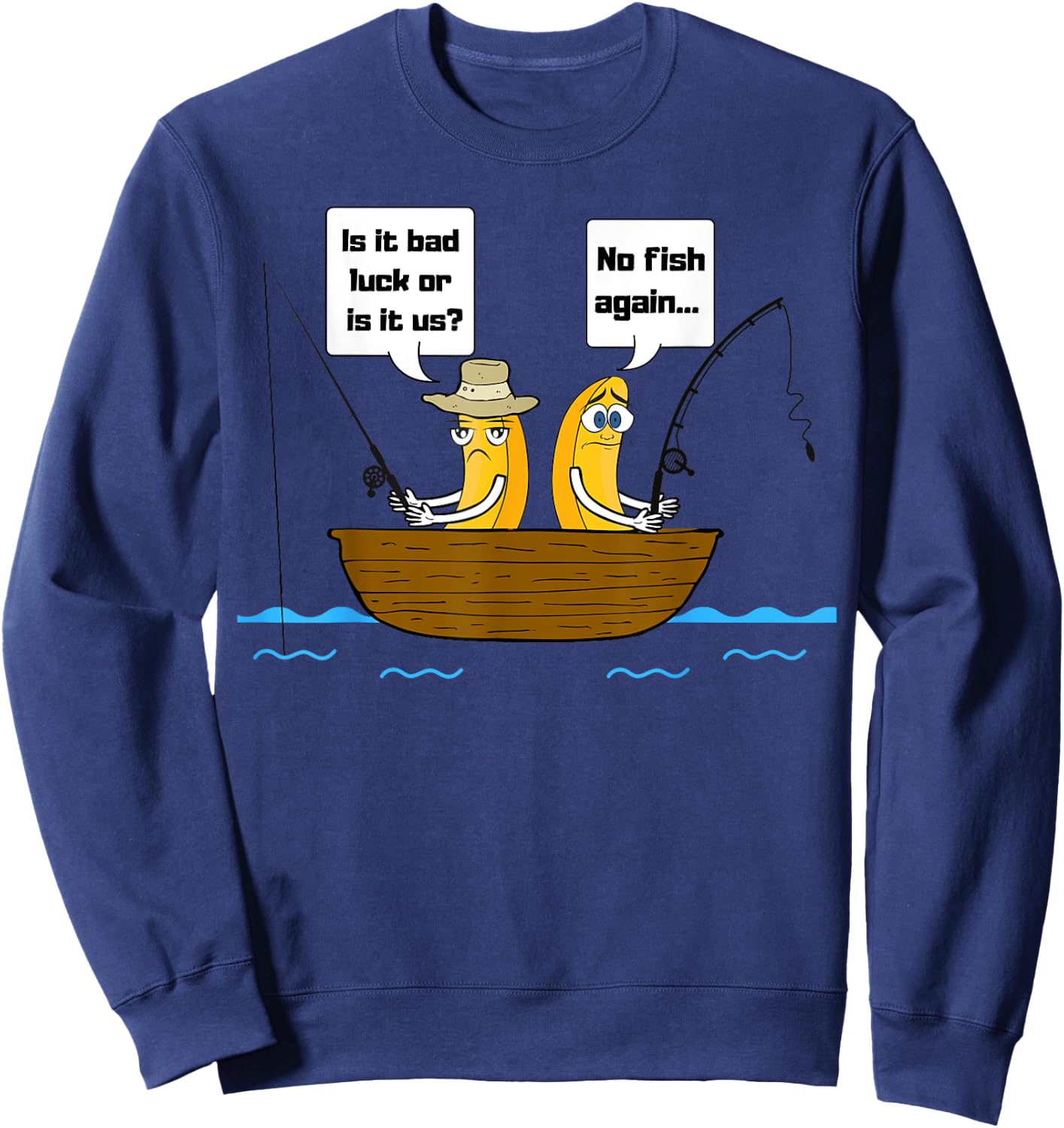 No Bananas on the Boat Fishing Sweatshirt - Sweatshirt | Navy