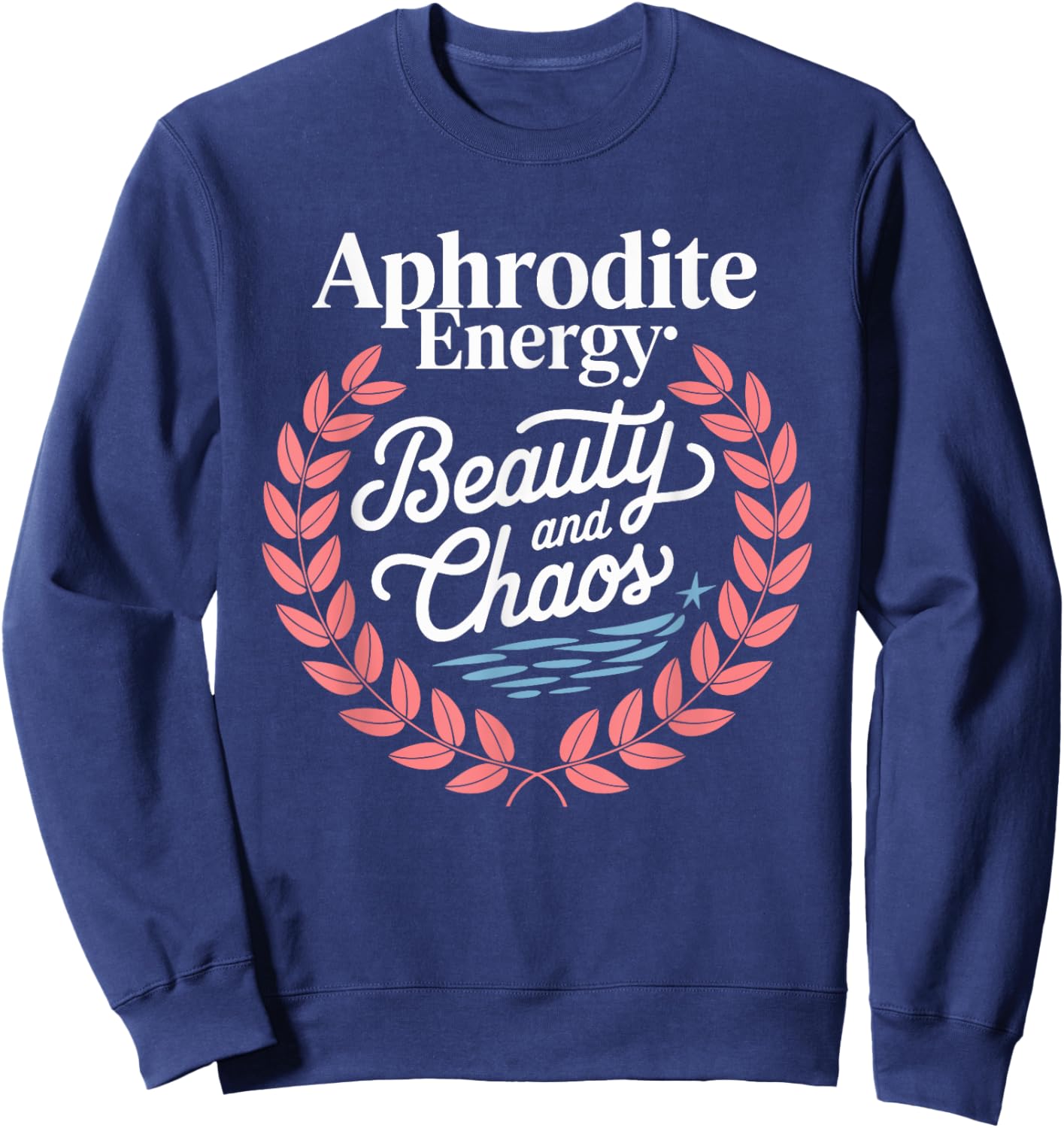 Aphrodite Whimsical Mythology Inspired Artistic Illustration Sweatshirt - Sweatshirt | Navy