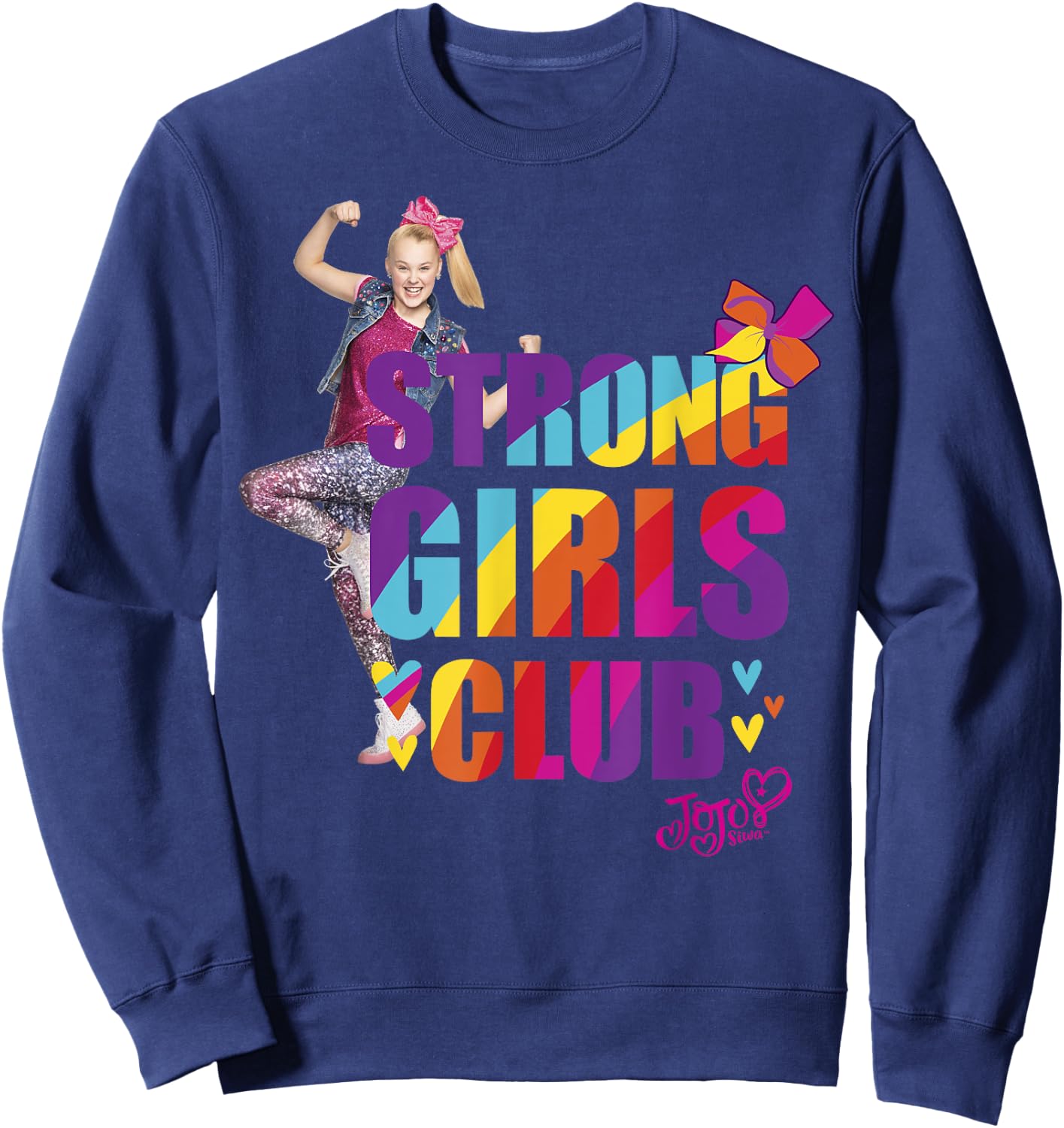 JoJo Siwa Strong Girls Club Rainbow Flex Graphic Sweatshirt - Sweatshirt | Navy