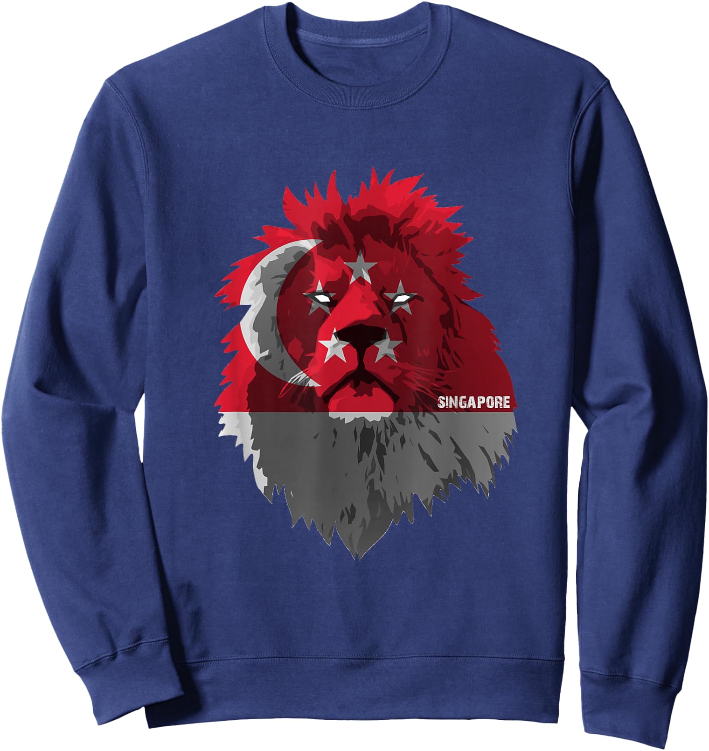 Soccer team Singapore national pride Lion Flag T shirt Sweatshirt - Sweatshirt | Navy