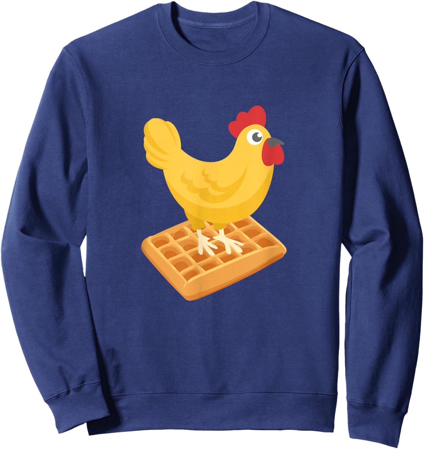 Chicken & Waffles Funny Breakfast Sweatshirt - Sweatshirt | Navy