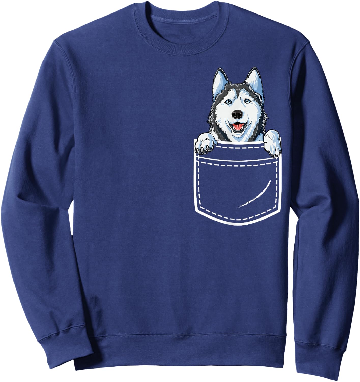 Siberian Husky in Your Front Pocket T Shirt Dog Lover Gifts Sweatshirt - Sweatshirt | Navy