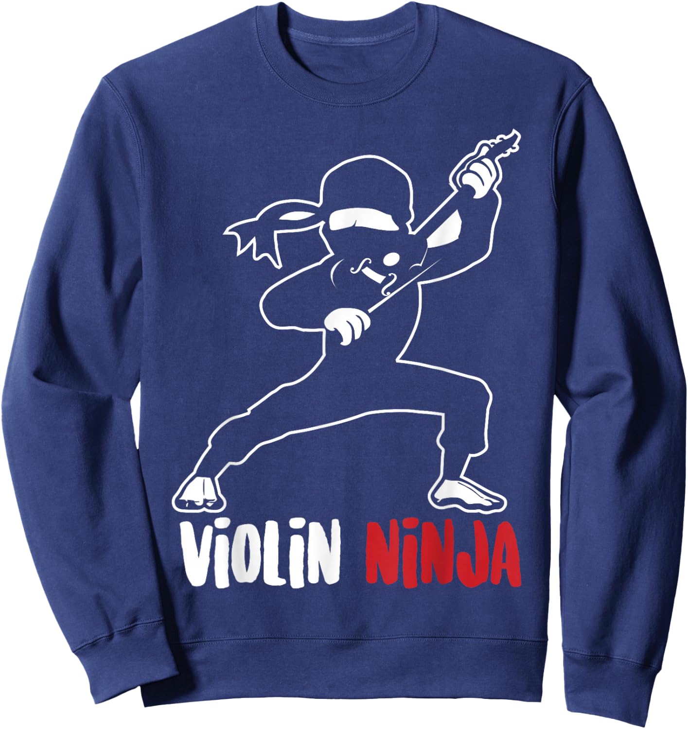 Violin Ninja Cute Violinist Musician Funny Music Player Gift Sweatshirt - Sweatshirt | Navy