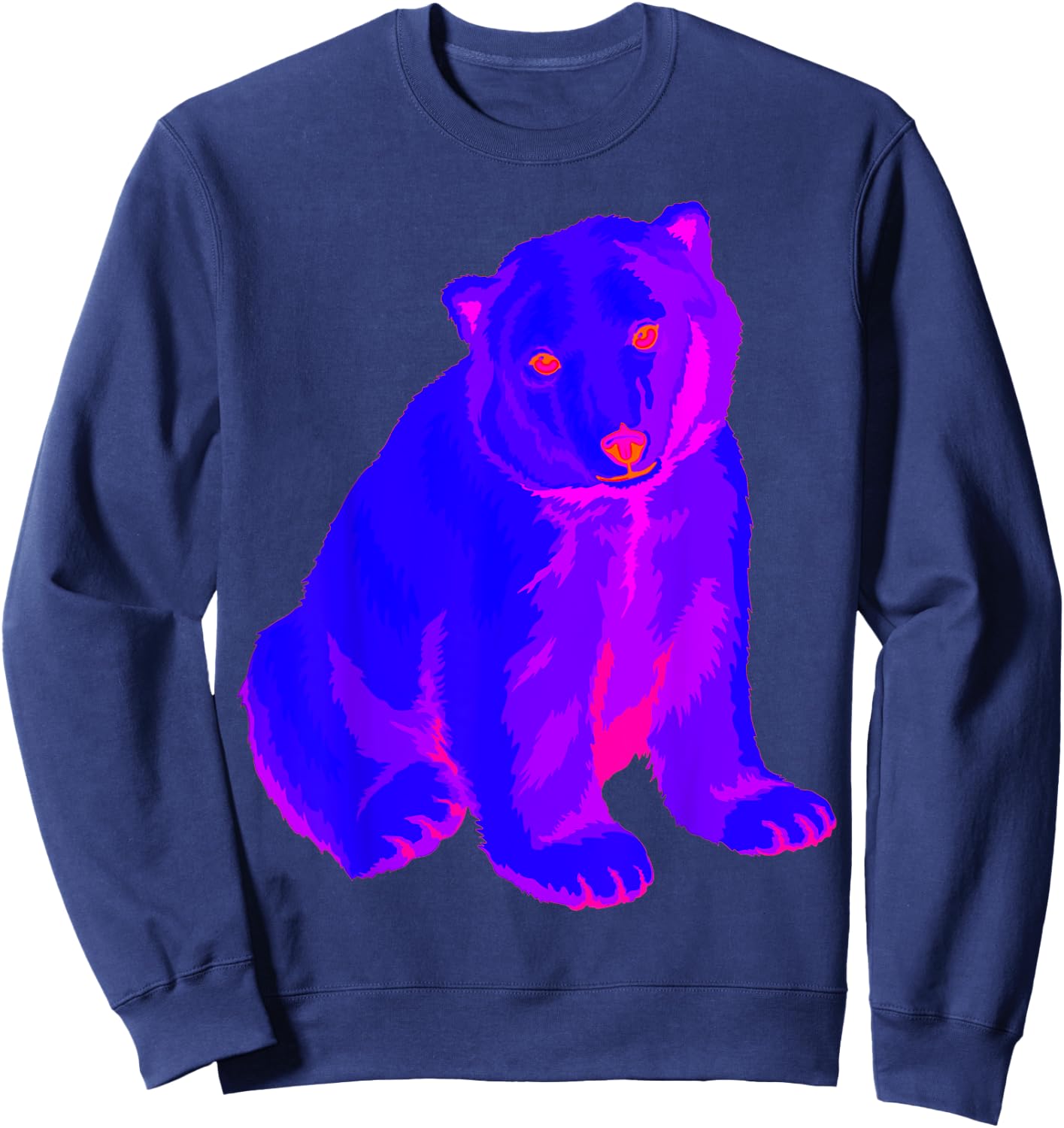EDM Electronic Techno Polar Bear Trippy Rave Shirt Sweatshirt - Sweatshirt | Navy